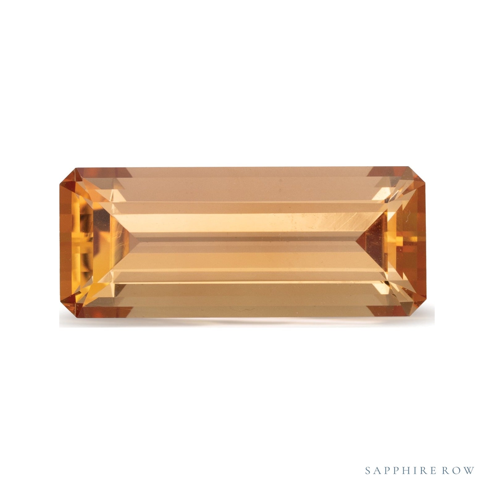 6.31 ct natural orange topaz from Brazil, emerald cut | Sapphire Row · cut6