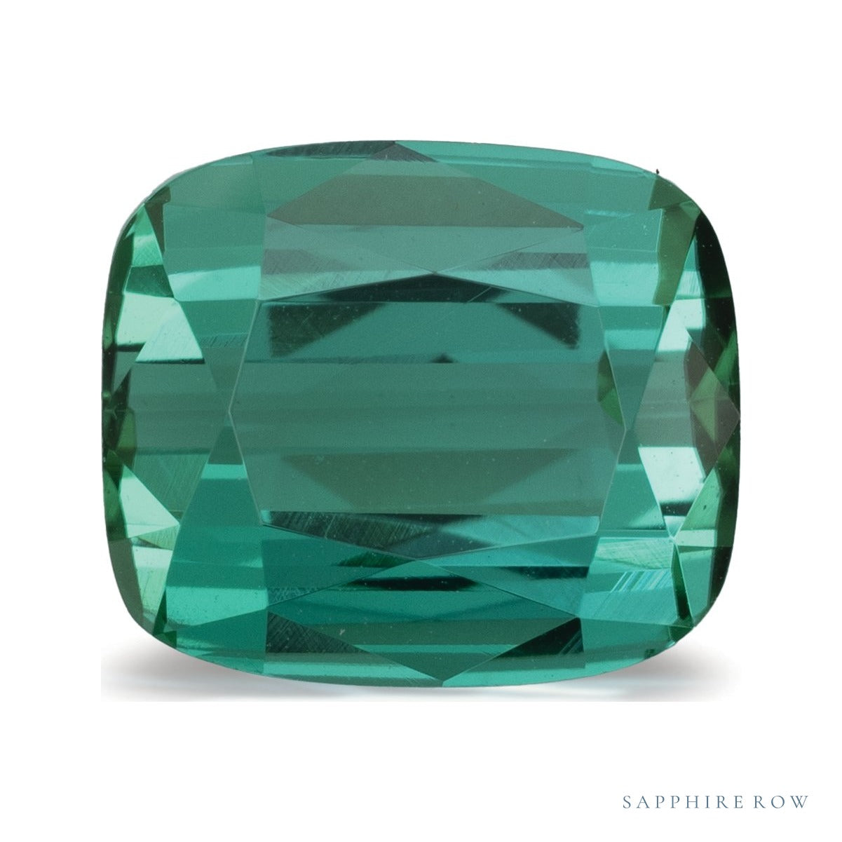 6.22 ct natural green tourmaline from Madagascar, antique cushion cut | Sapphire Row · cut4 · cut5