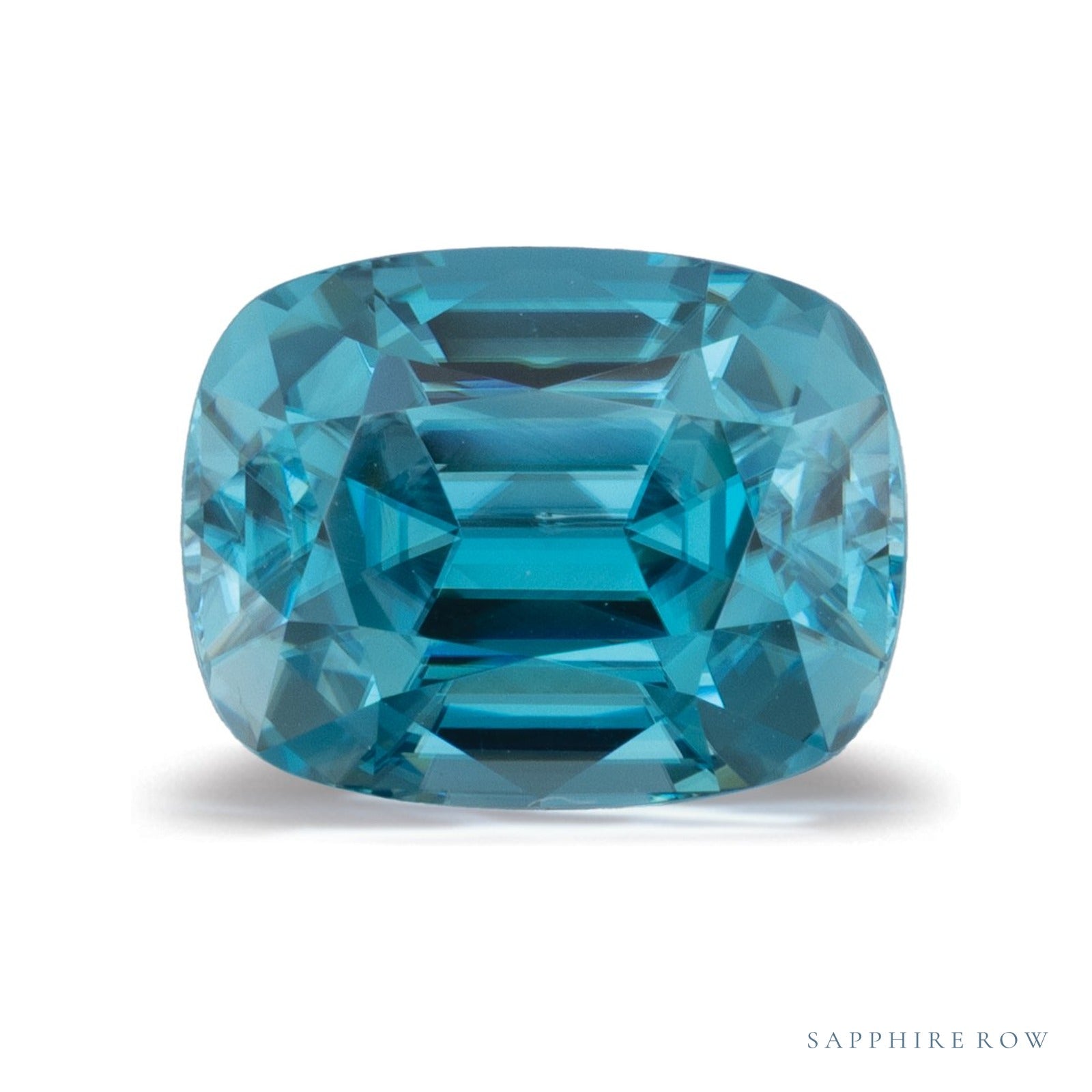 6.17 ct natural blue zircon from Cambodia, antique cushion cut | Sapphire Row · cut4