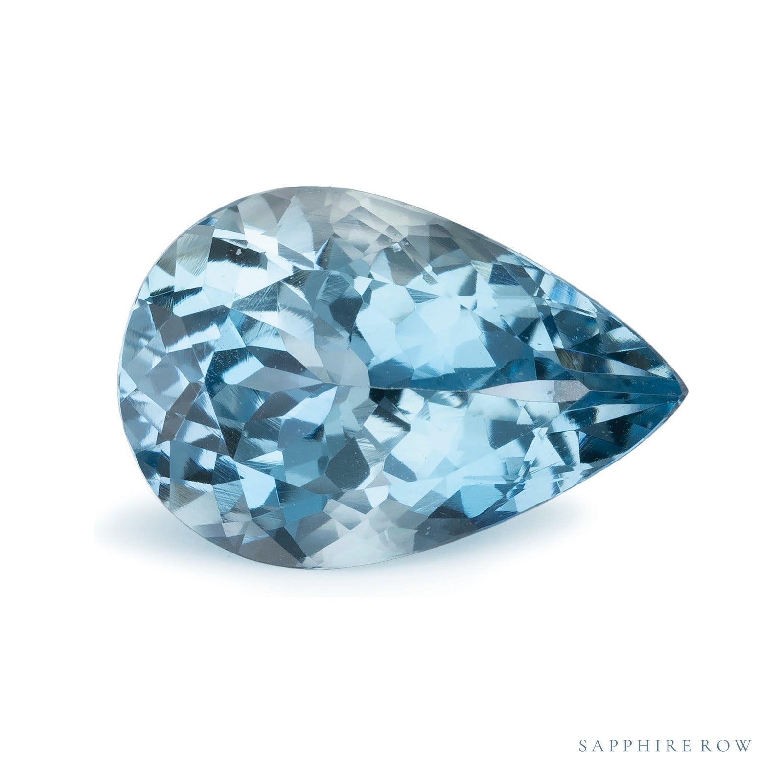 6.08 ct natural blue aquamarine from Madagascar, pear cut | Sapphire Row · cut4