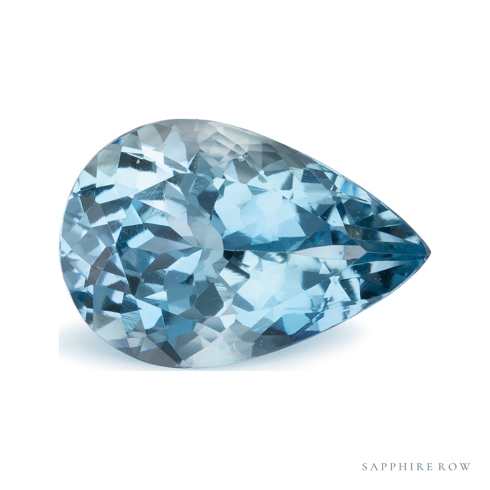 6.08 ct natural blue aquamarine from Madagascar, pear cut | Sapphire Row · cut7