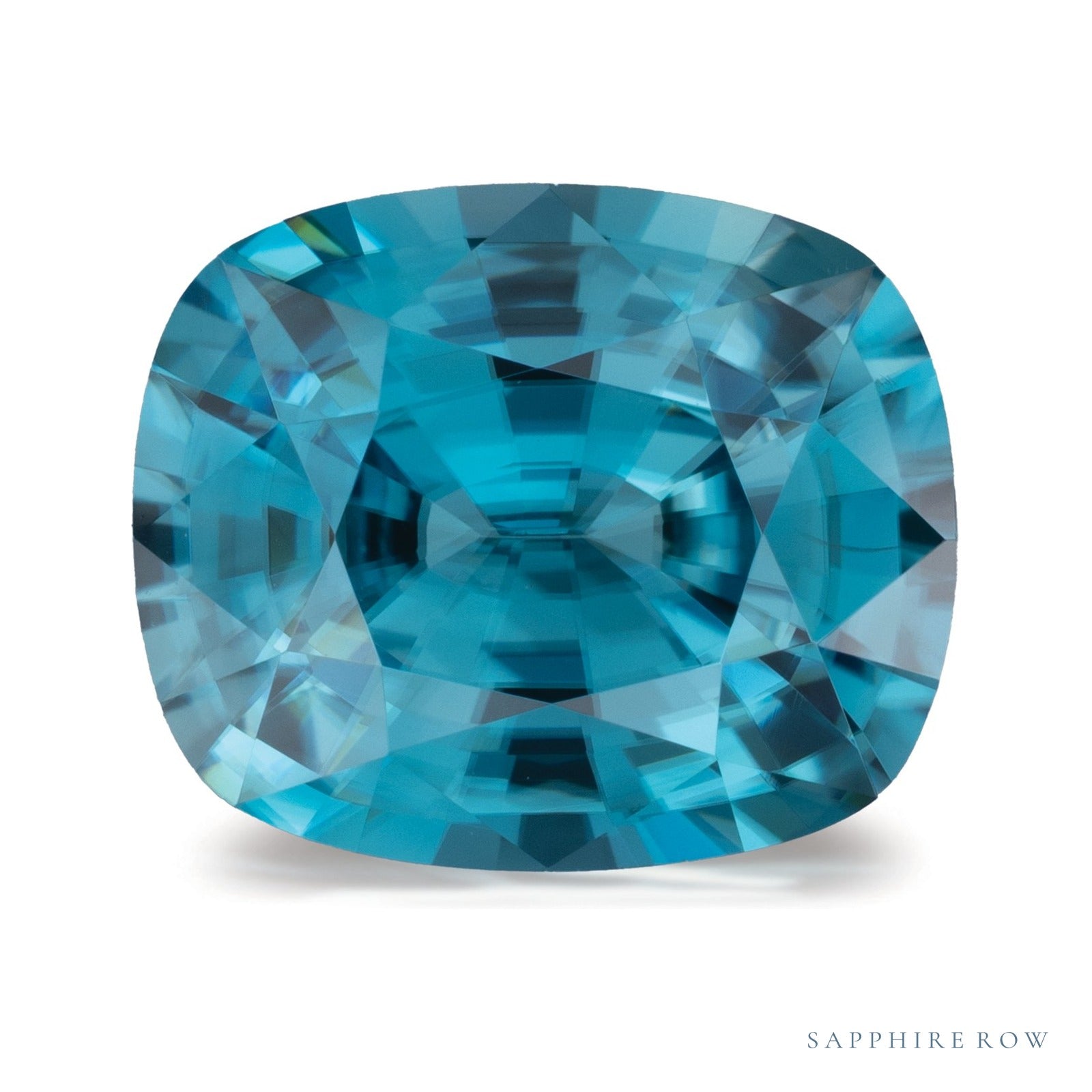 5.97 ct natural blue zircon from Cambodia, antique cushion cut | Sapphire Row · cut4