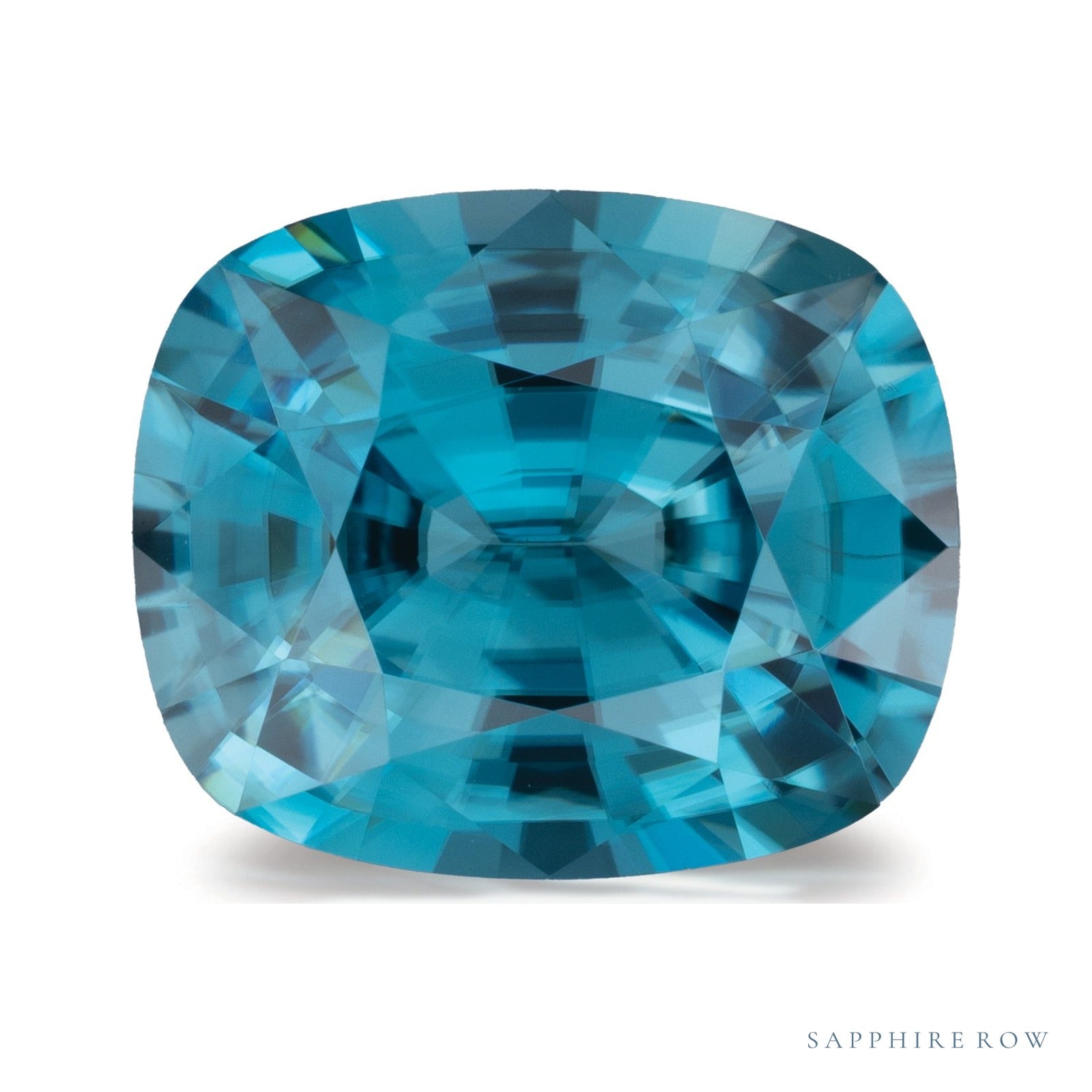 5.97 ct natural blue zircon from Cambodia, antique cushion cut | Sapphire Row · cut7