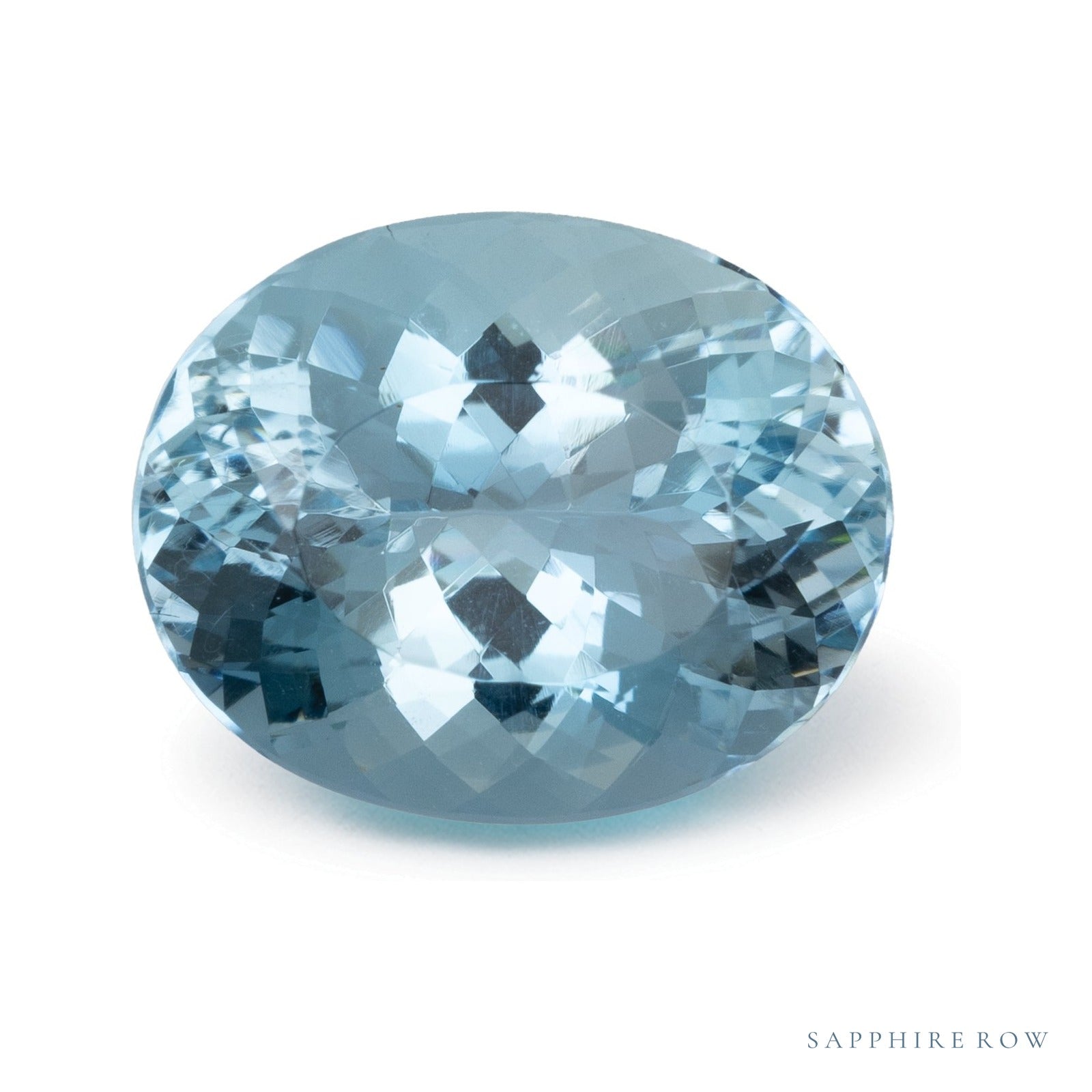 5.66 ct natural blue aquamarine from Mozambique, oval cut | Sapphire Row · cut4