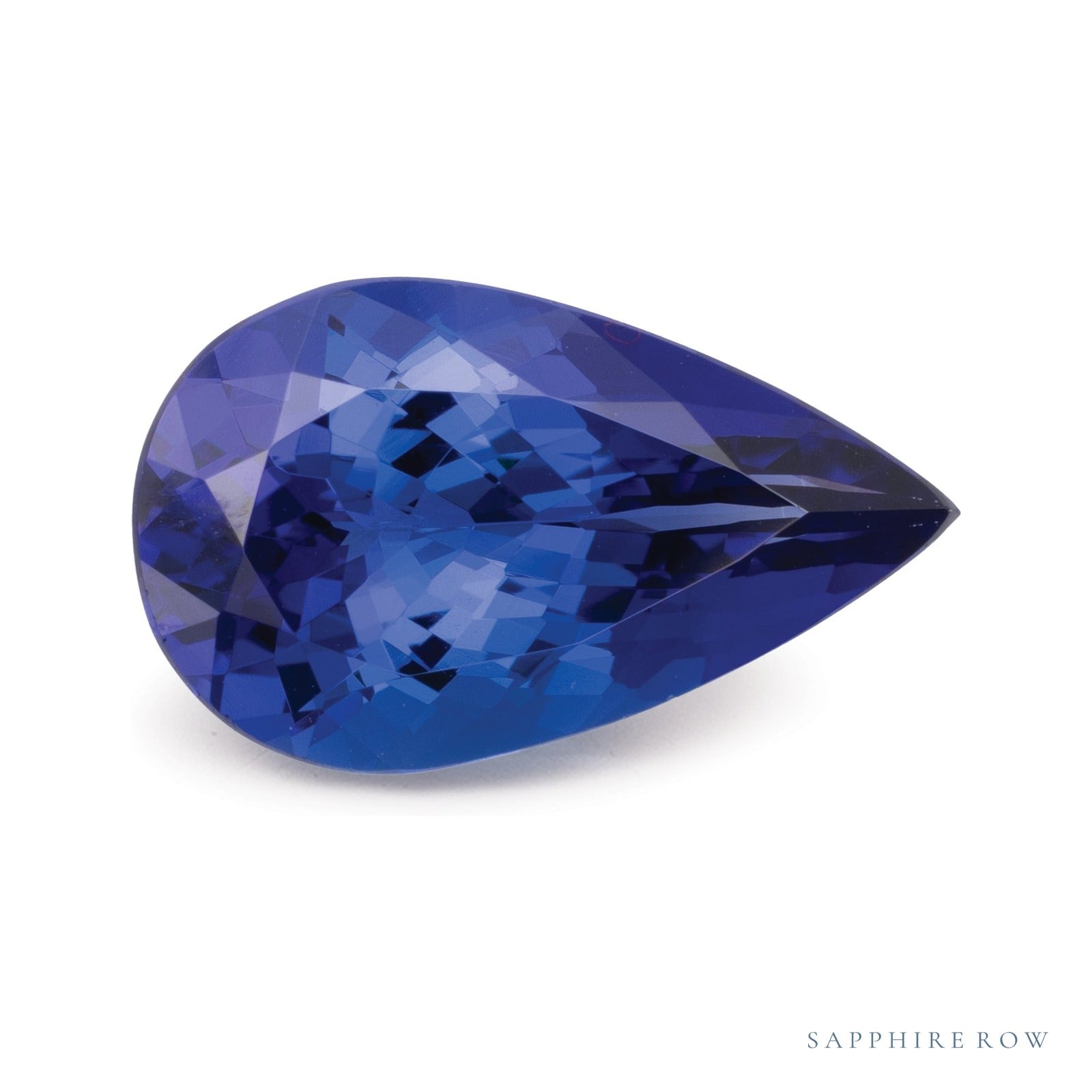 5.63 ct natural blue tanzanite from Tanzania, pear cut | Sapphire Row · cut4