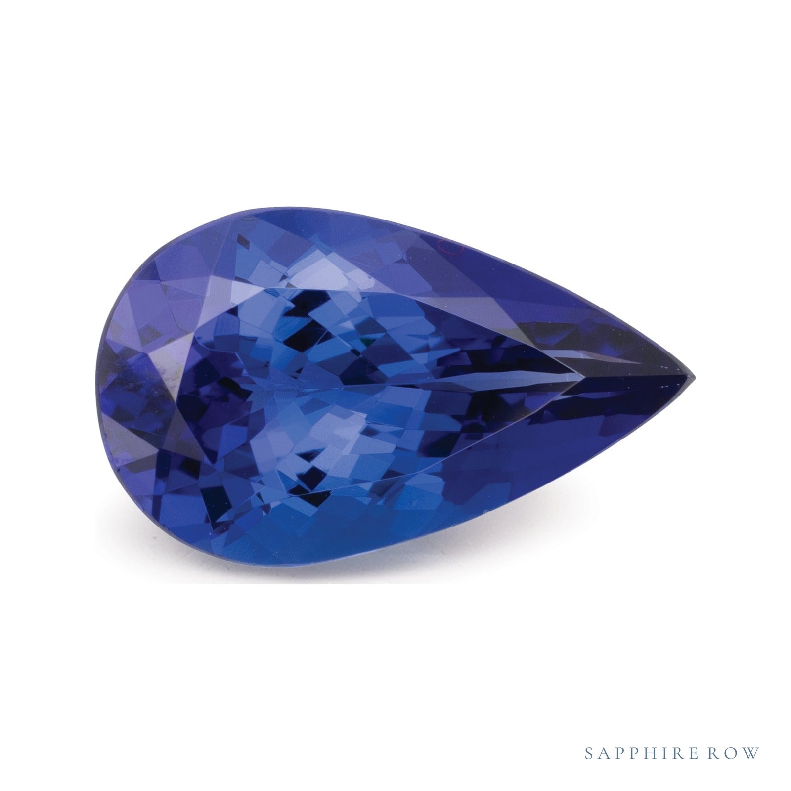 5.63 ct natural blue tanzanite from Tanzania, pear cut | Sapphire Row · cut7