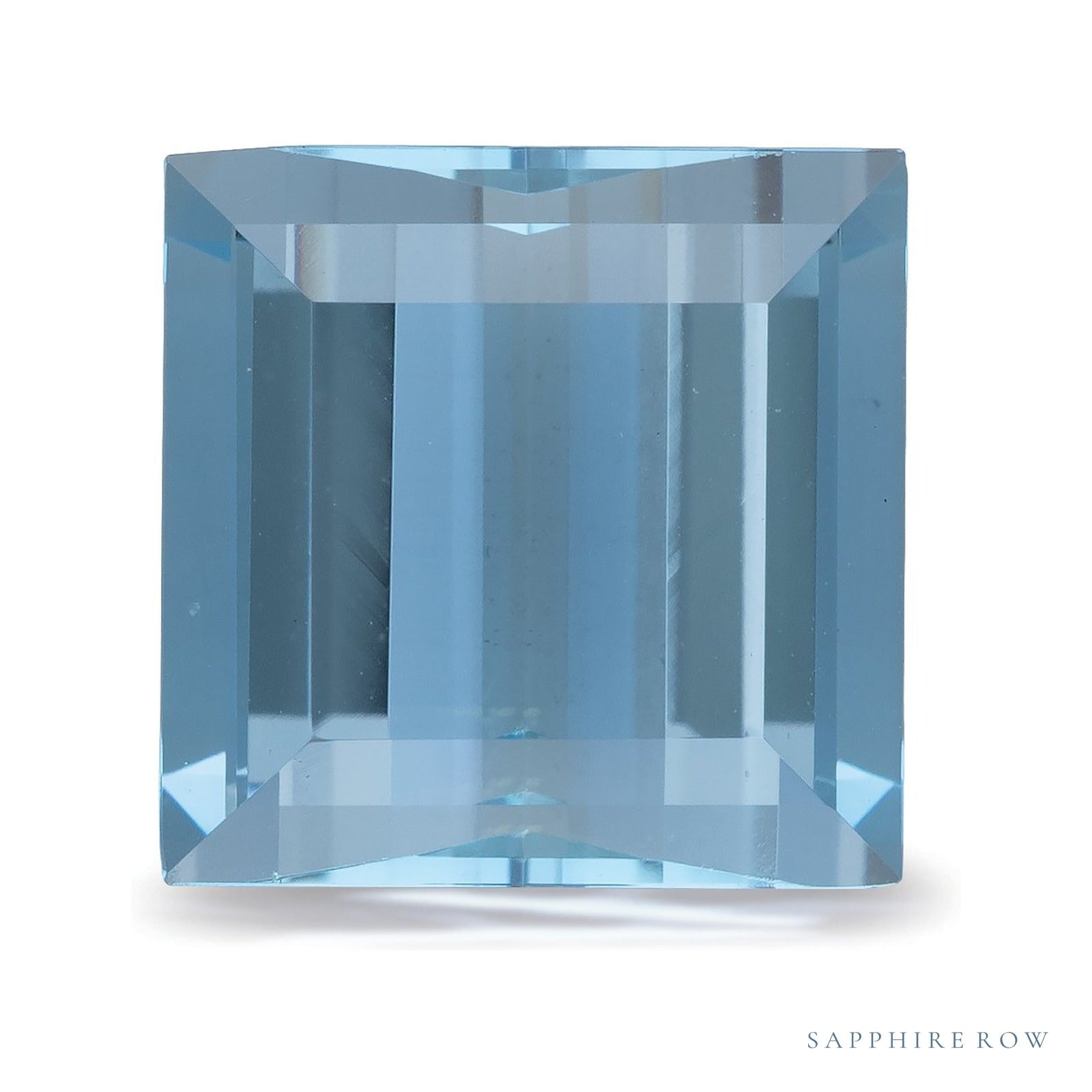 5.62 ct natural blue aquamarine from Mozambique, straight baguette cut | Sapphire Row · cut4