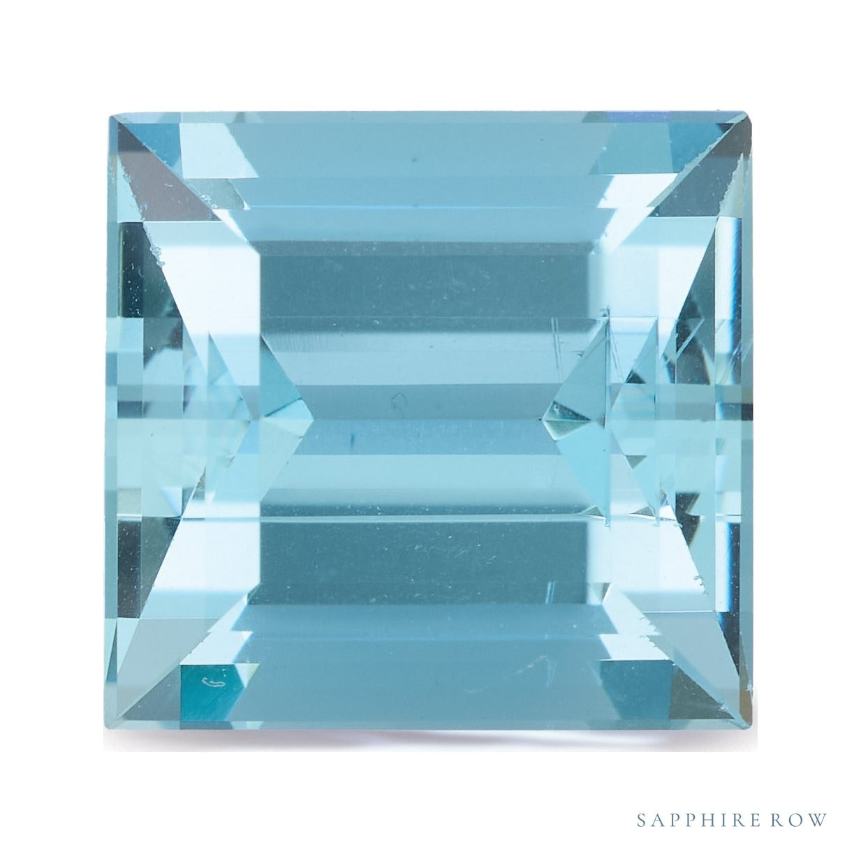 5.58 ct natural blue aquamarine from Mozambique, straight baguette cut | Sapphire Row · cut4 · cut5