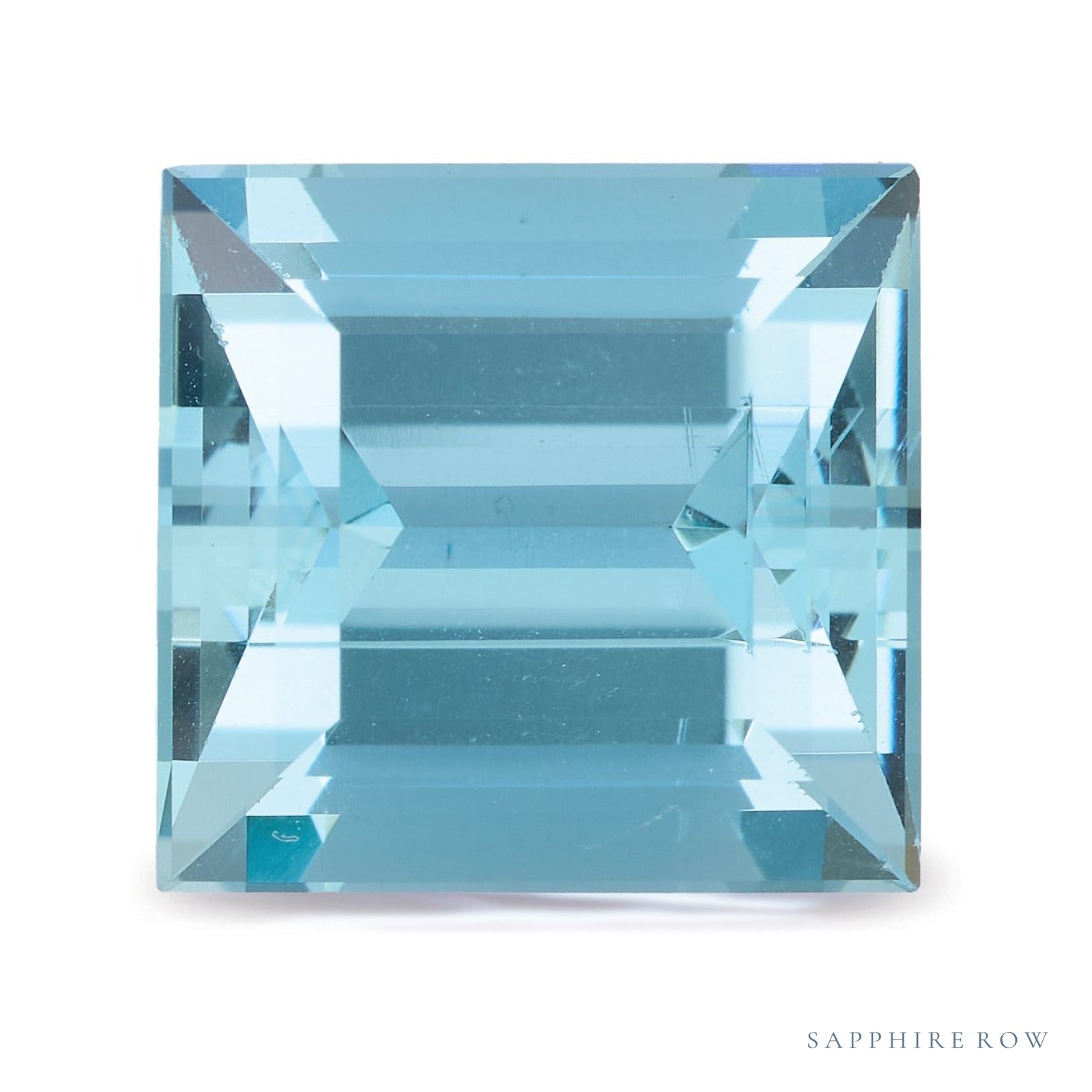 5.58 ct natural blue aquamarine from Mozambique, straight baguette cut | Sapphire Row · cut4