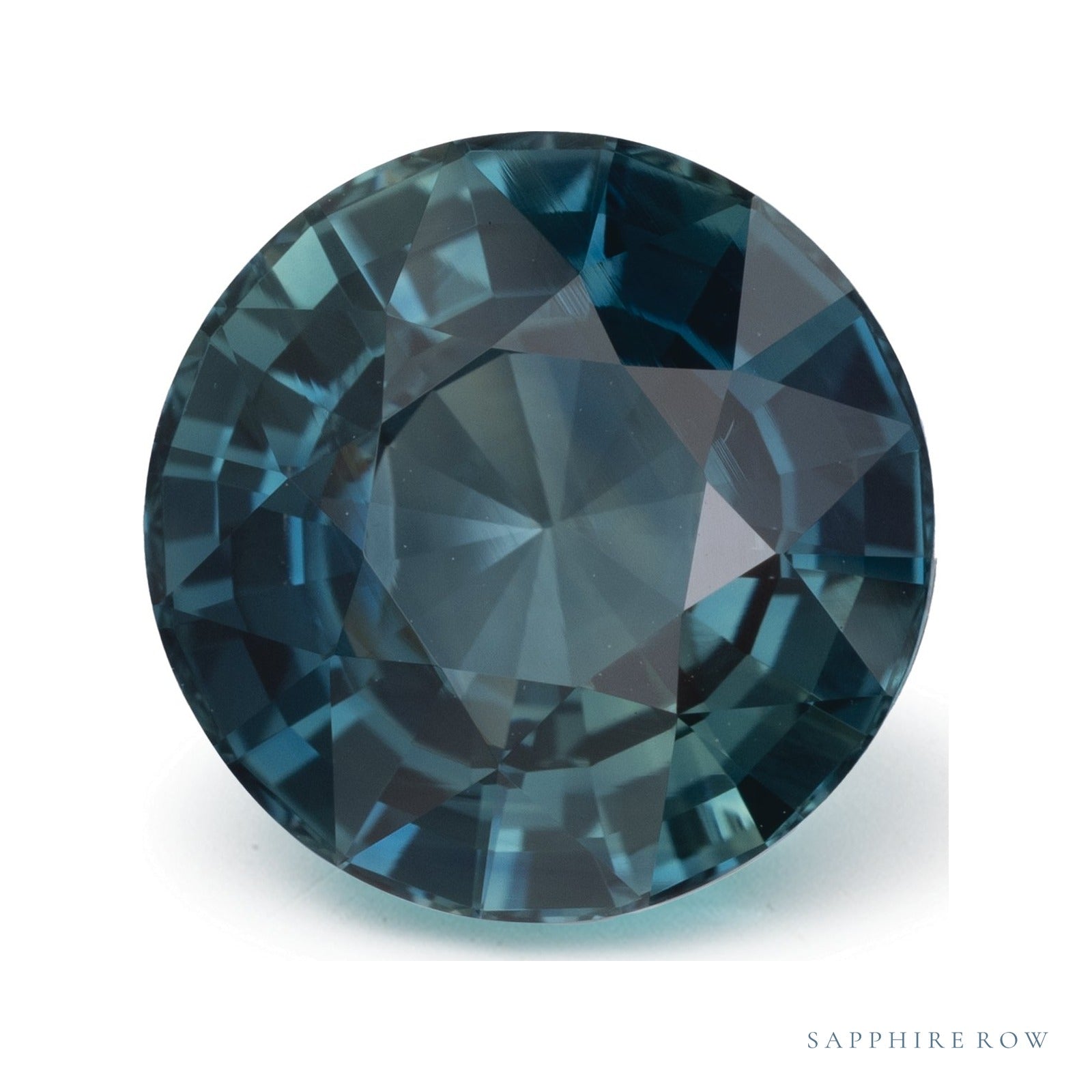 5.54 ct natural teal sapphire from Mozambique, round cut | Sapphire Row · cut4