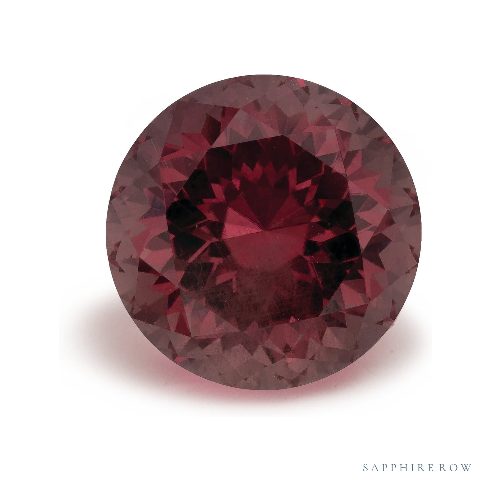5.54 ct natural malaya garnet from Tanzania, round cut | Sapphire Row · cut4
