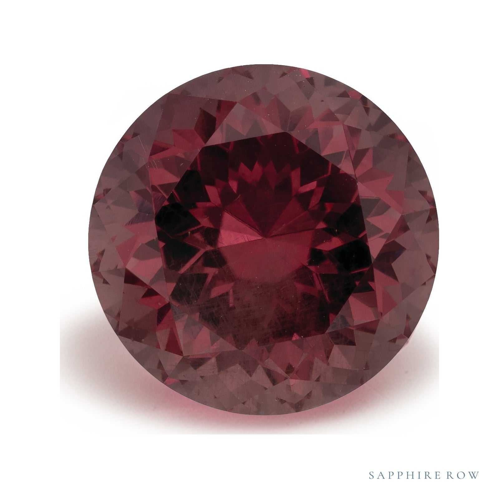 5.54 ct natural malaya garnet from Tanzania, round cut | Sapphire Row · cut4