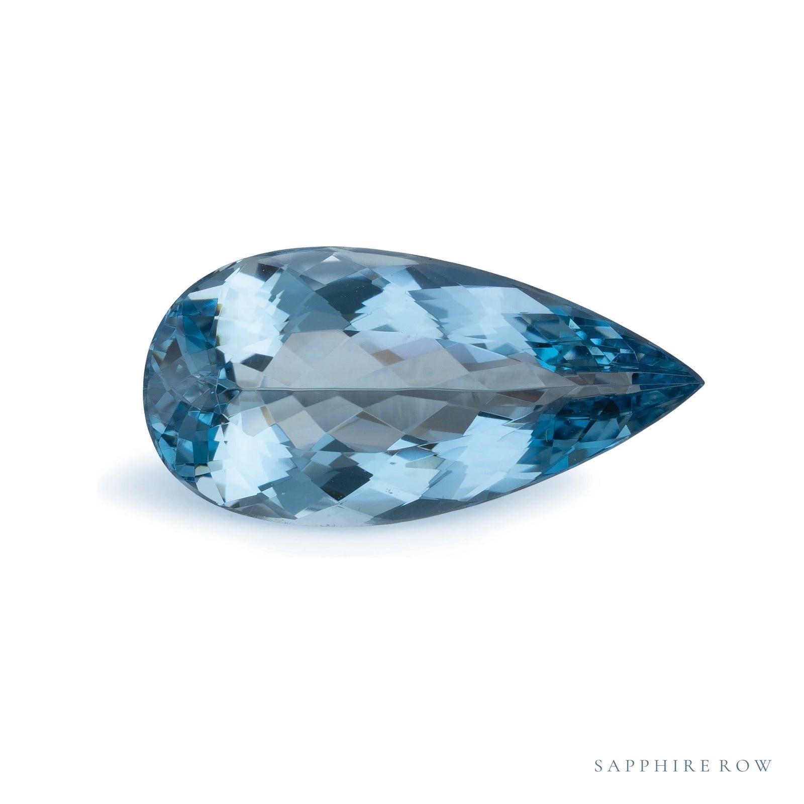 5.41 ct natural blue aquamarine from Mozambique, pear cut | Sapphire Row · cut4