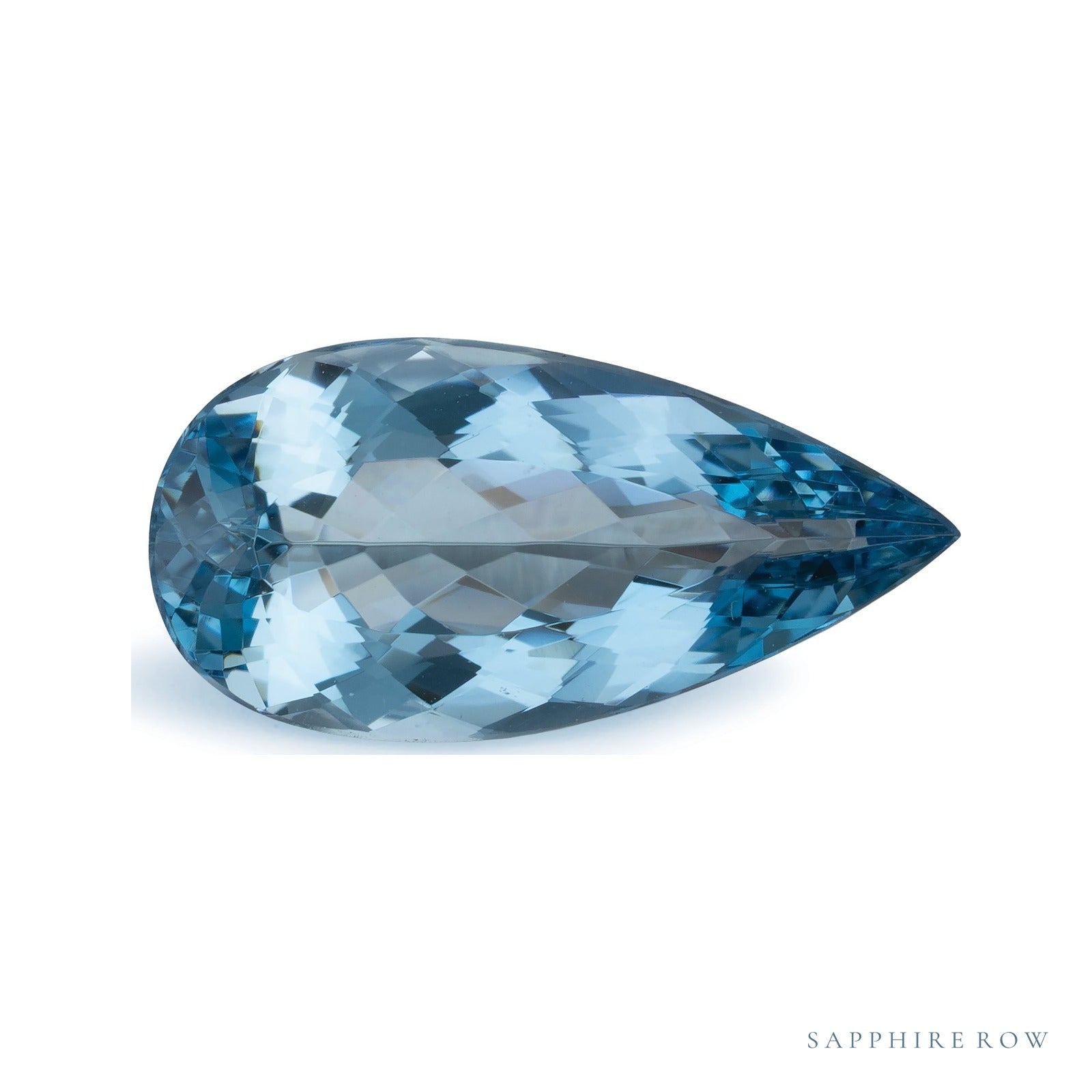 5.41 ct natural blue aquamarine from Mozambique, pear cut | Sapphire Row · cut7