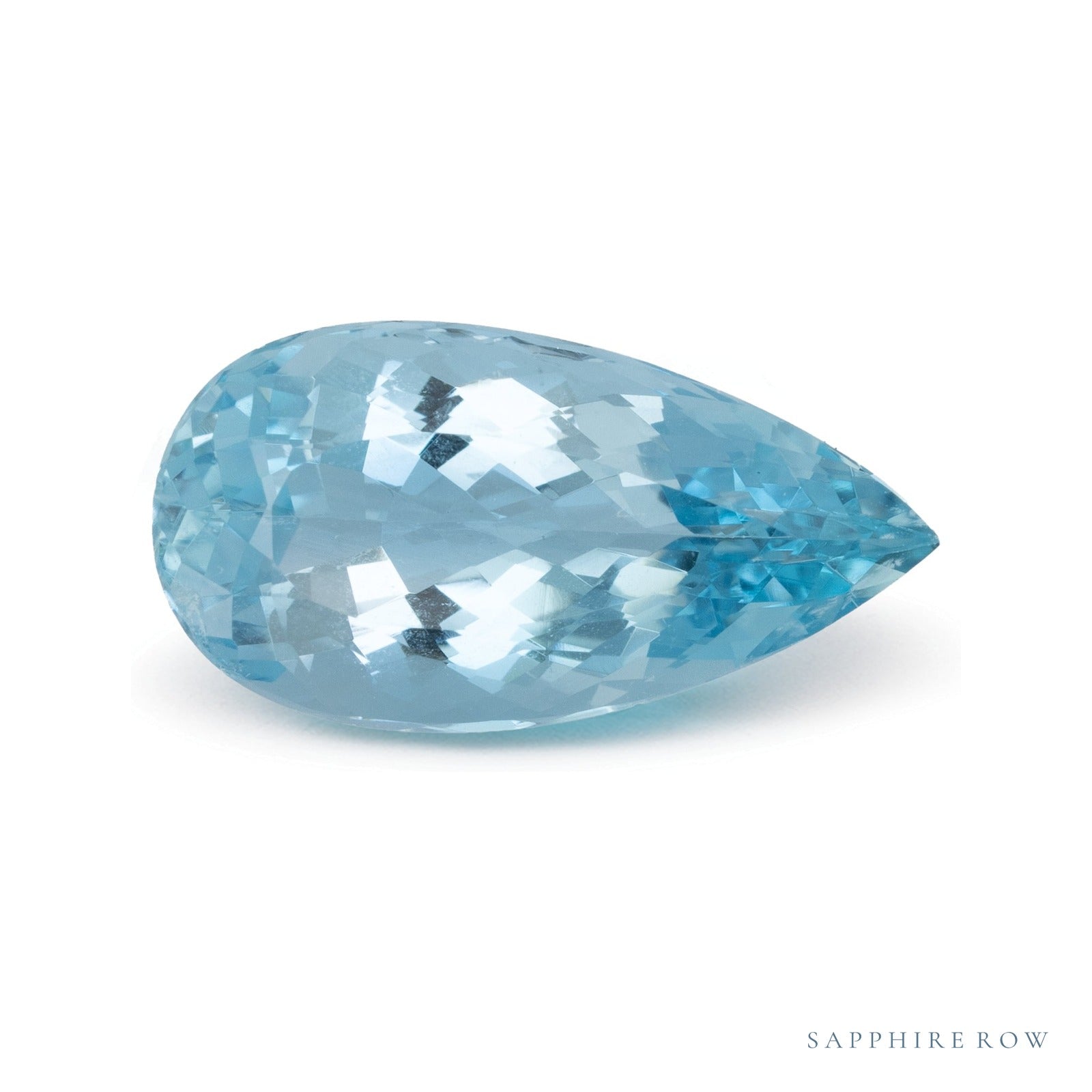 5.37 ct natural blue aquamarine from Mozambique, pear cut | Sapphire Row · cut4