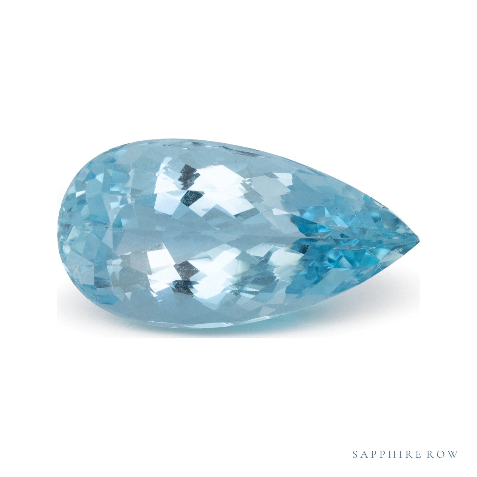 5.37 ct natural blue aquamarine from Mozambique, pear cut | Sapphire Row · cut7