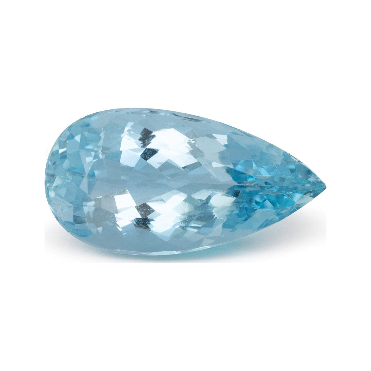 5.37 ct natural blue aquamarine from Mozambique, pear cut | Sapphire Row · cut7