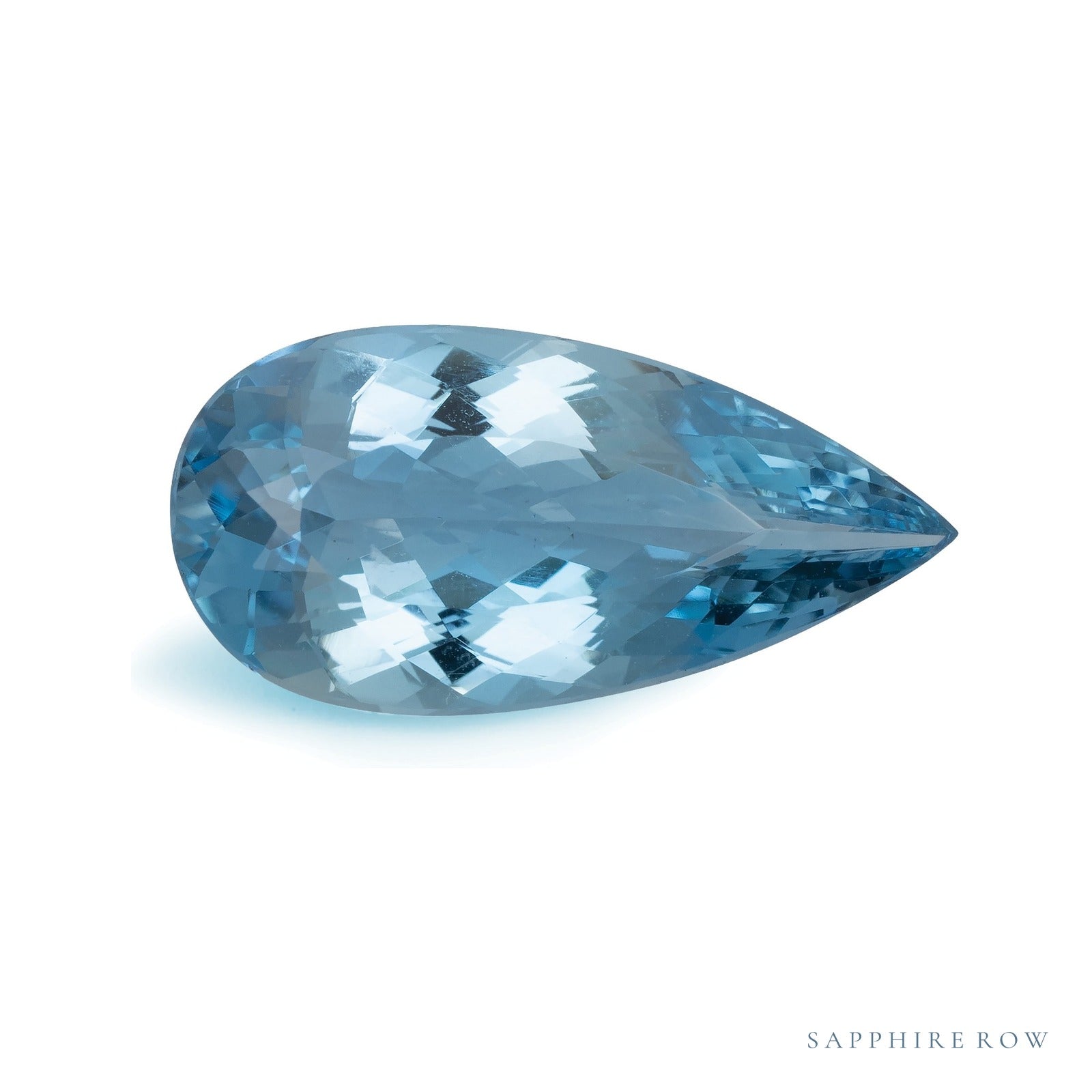 5.32 ct natural blue aquamarine from Mozambique, pear cut | Sapphire Row · cut4