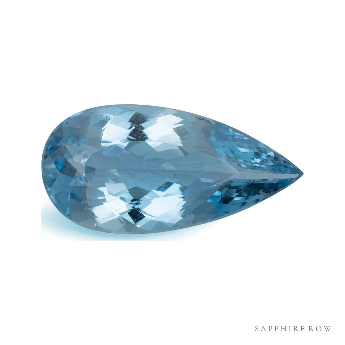 5.32 ct natural blue aquamarine from Mozambique, pear cut | Sapphire Row · cut7