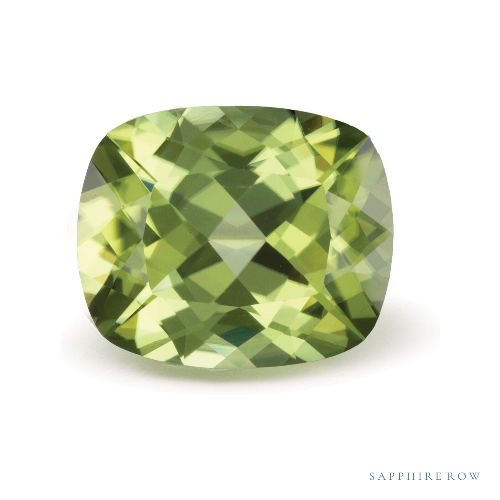 5.14 ct natural green peridot from Pakistan, antique cushion cut | Sapphire Row · cut4