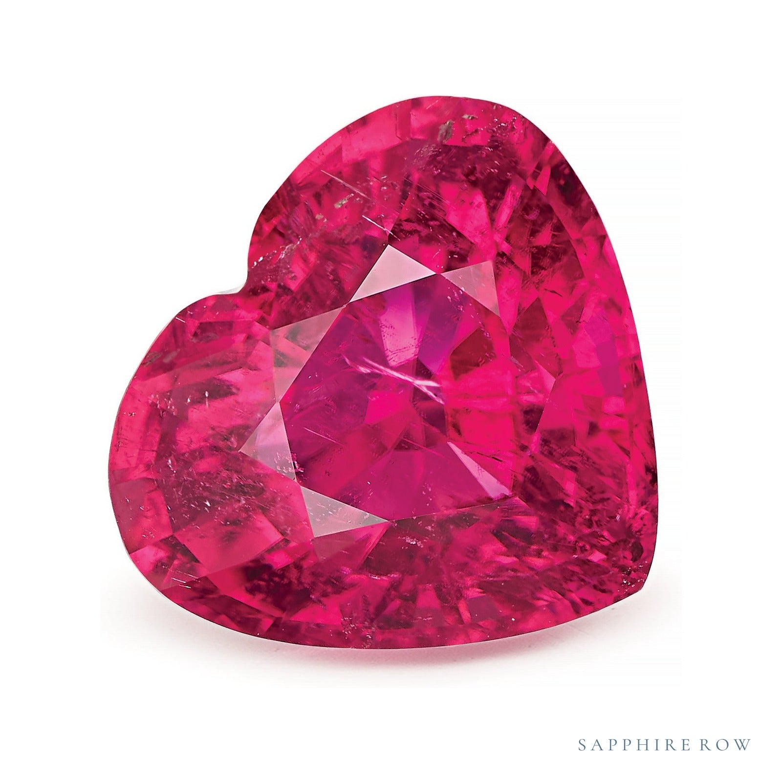 5.14 ct natural rubellite tourmaline from Nigeria, heart cut | Sapphire Row · cut4
