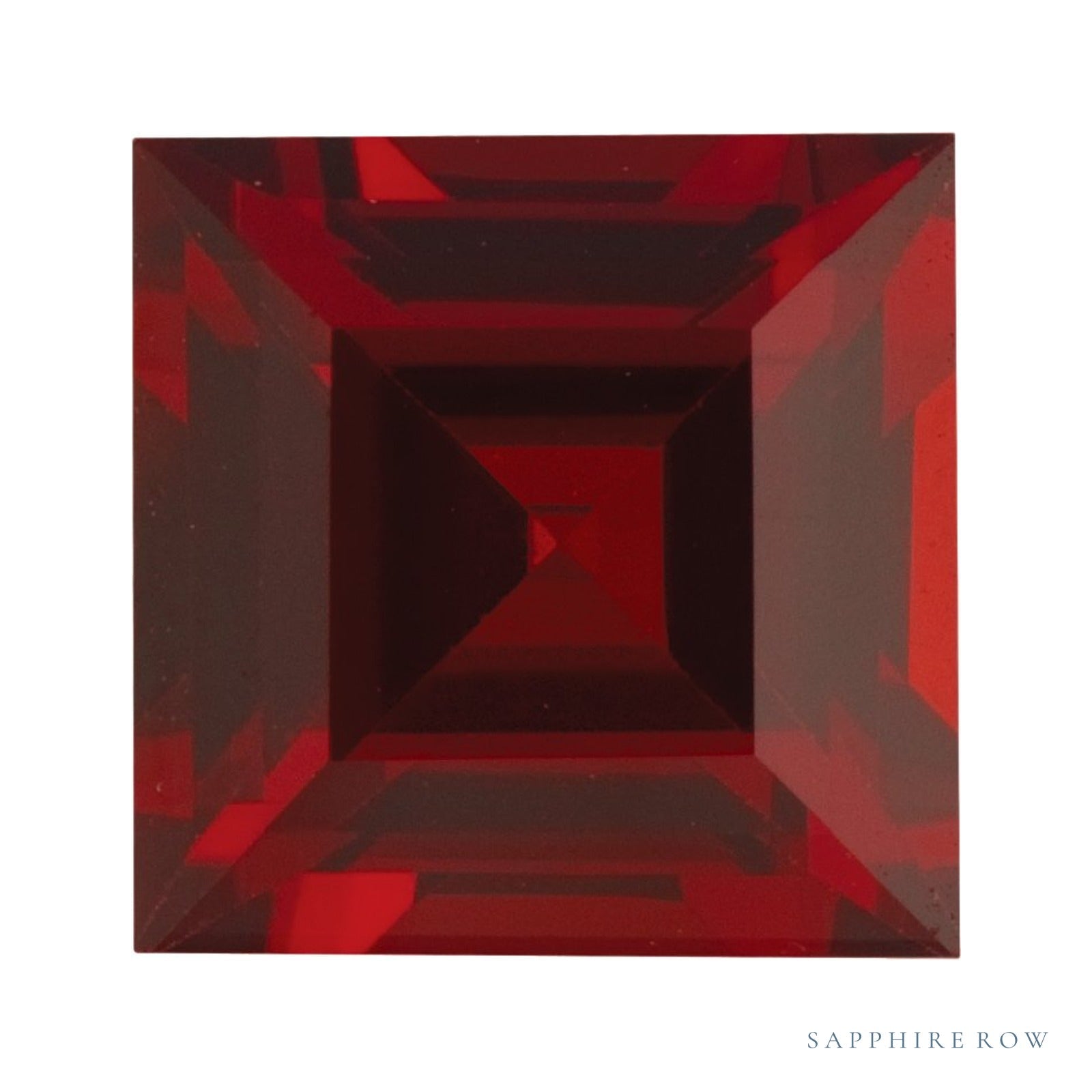 5 mm natural dark orange red mozambique garnet, square cut | Sapphire Row · cut4