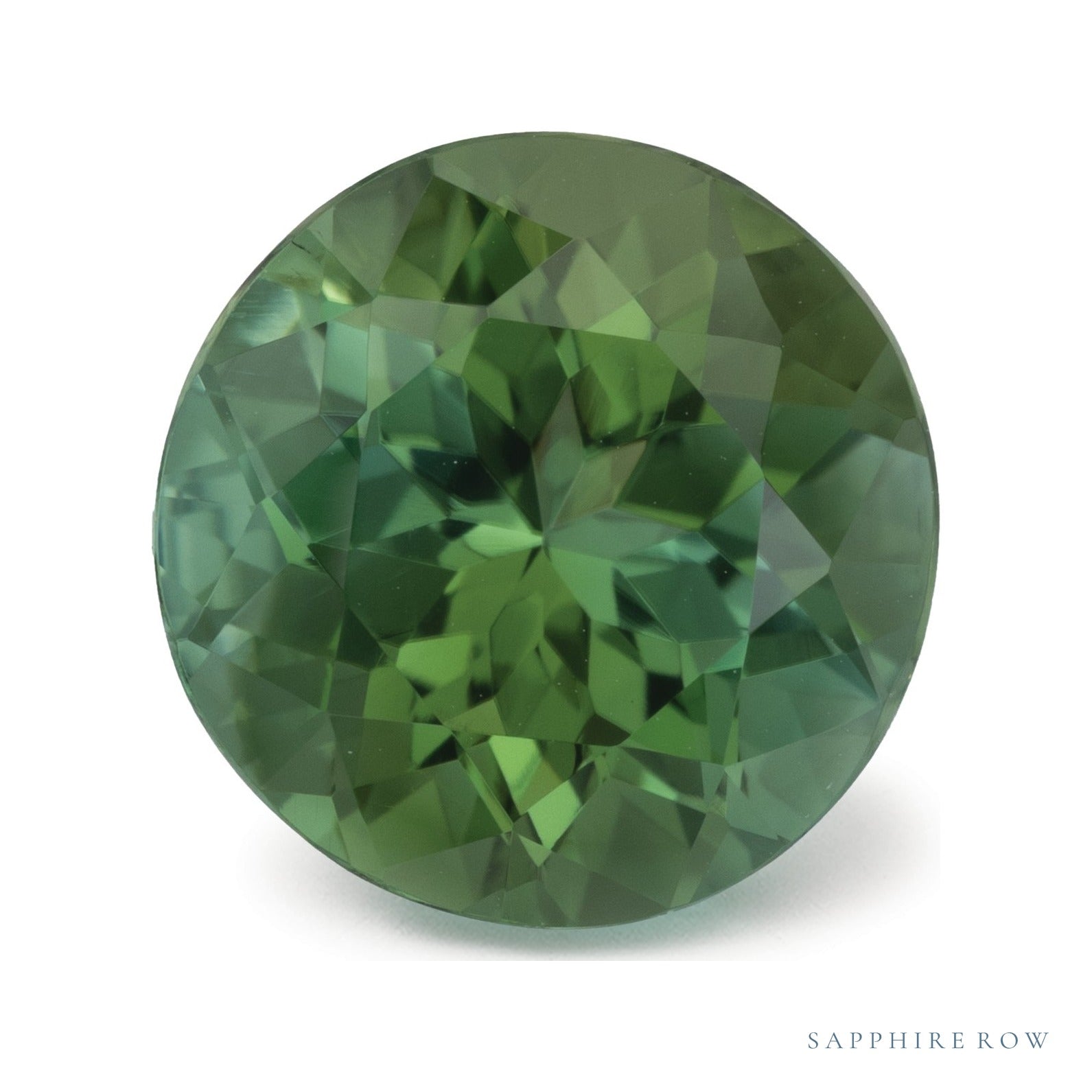 5.04 ct natural green tourmaline from Nigeria, round cut | Sapphire Row · cut4 · cut5