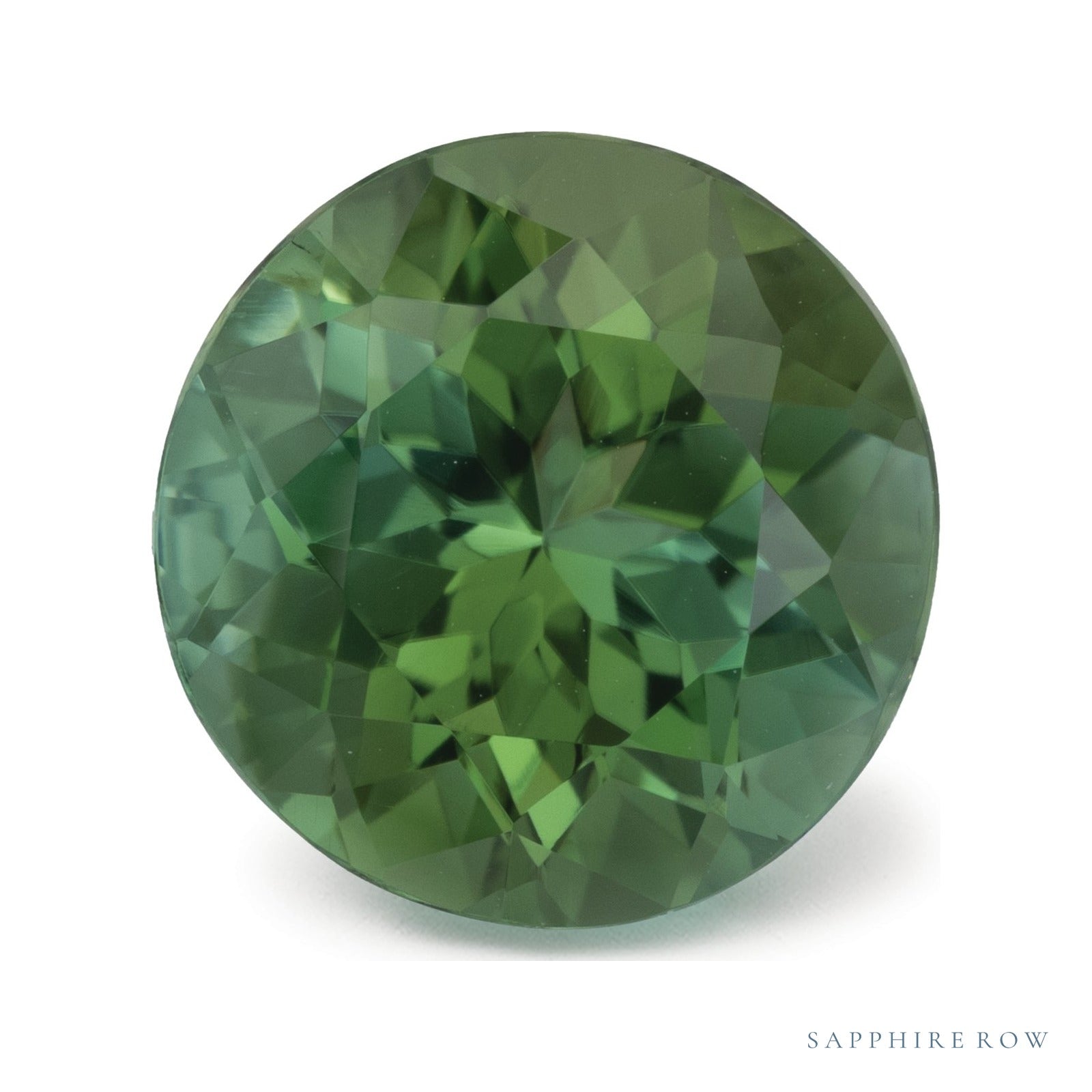 5.04 ct natural green tourmaline from Nigeria, round cut | Sapphire Row · cut4