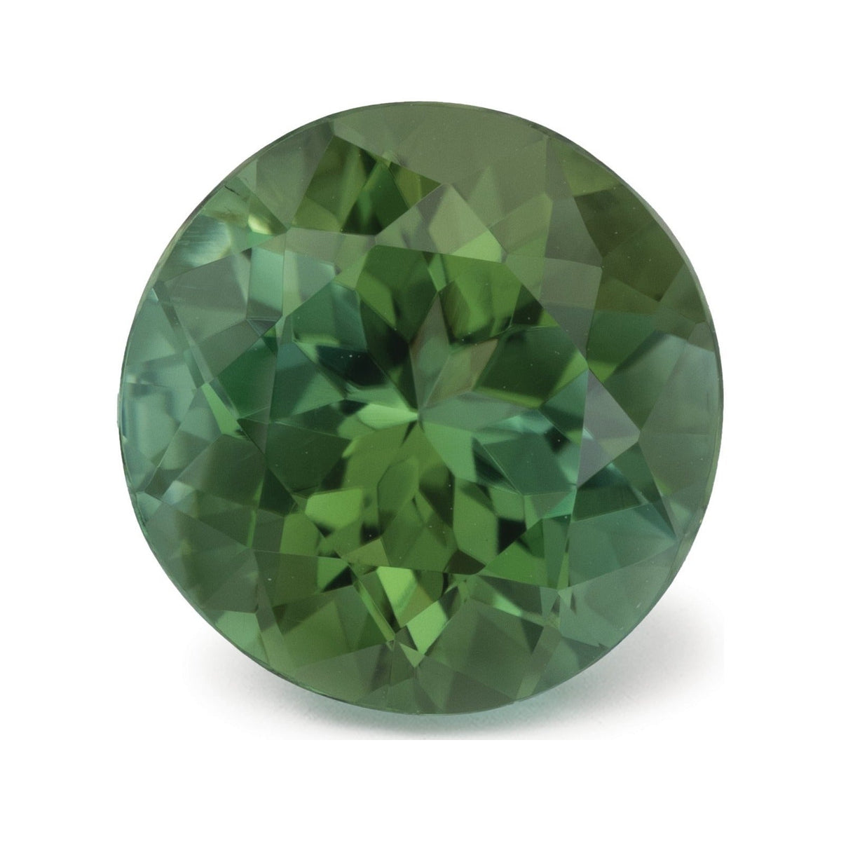5.04 ct natural green tourmaline from Nigeria, round cut | Sapphire Row · cut7