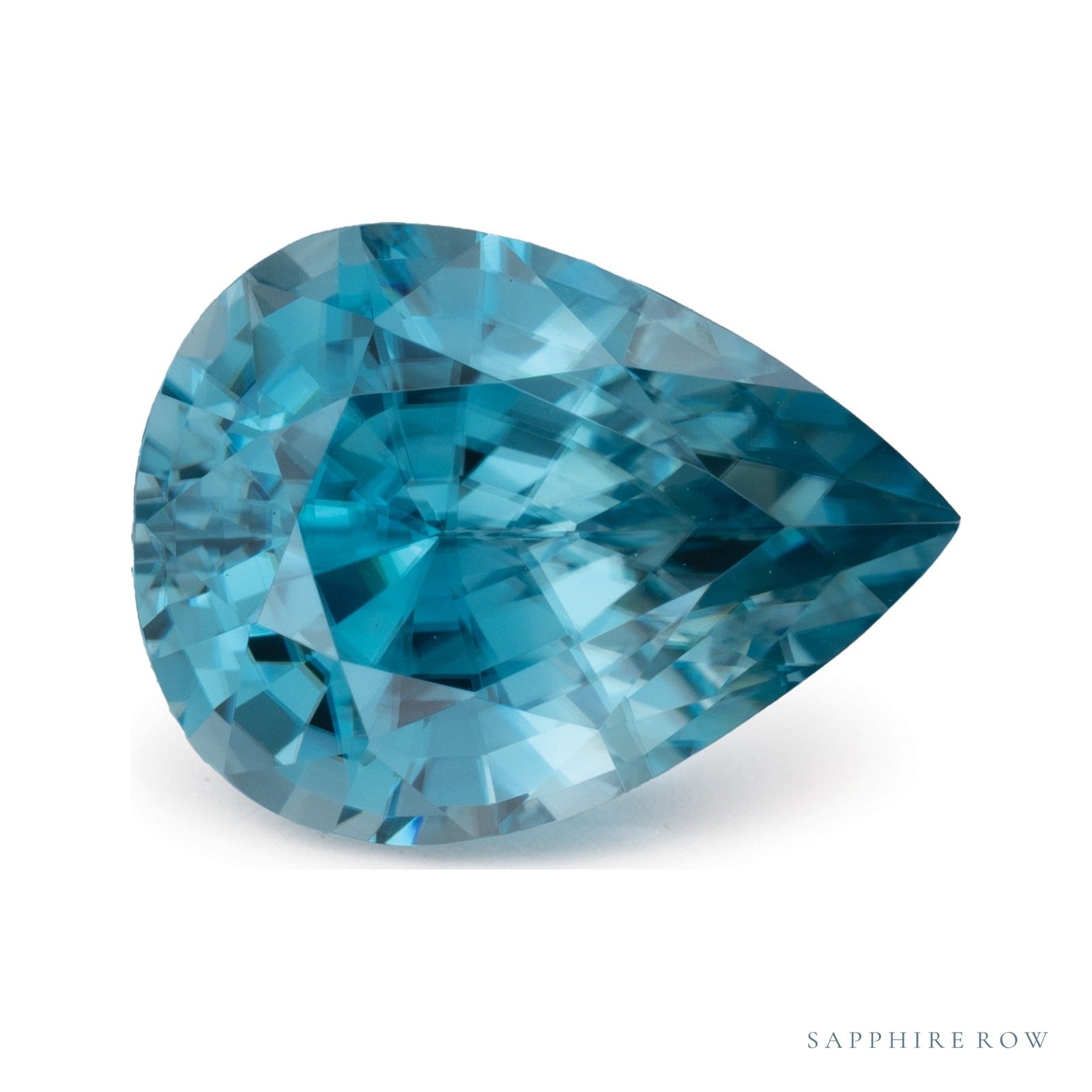 5.02 ct natural blue zircon from Cambodia, pear cut | Sapphire Row · cut7
