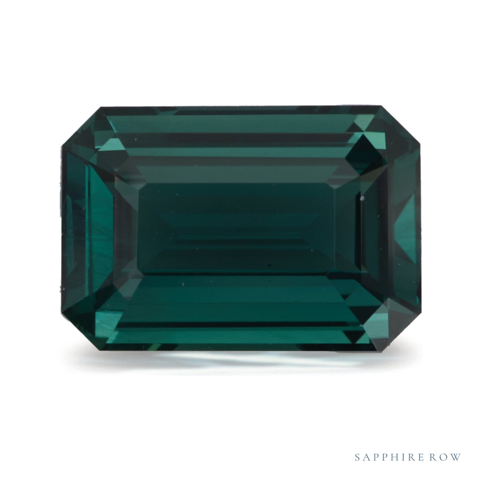 5.02 ct natural green sapphire from Sri Lanka, emerald cut | Sapphire Row · cut4