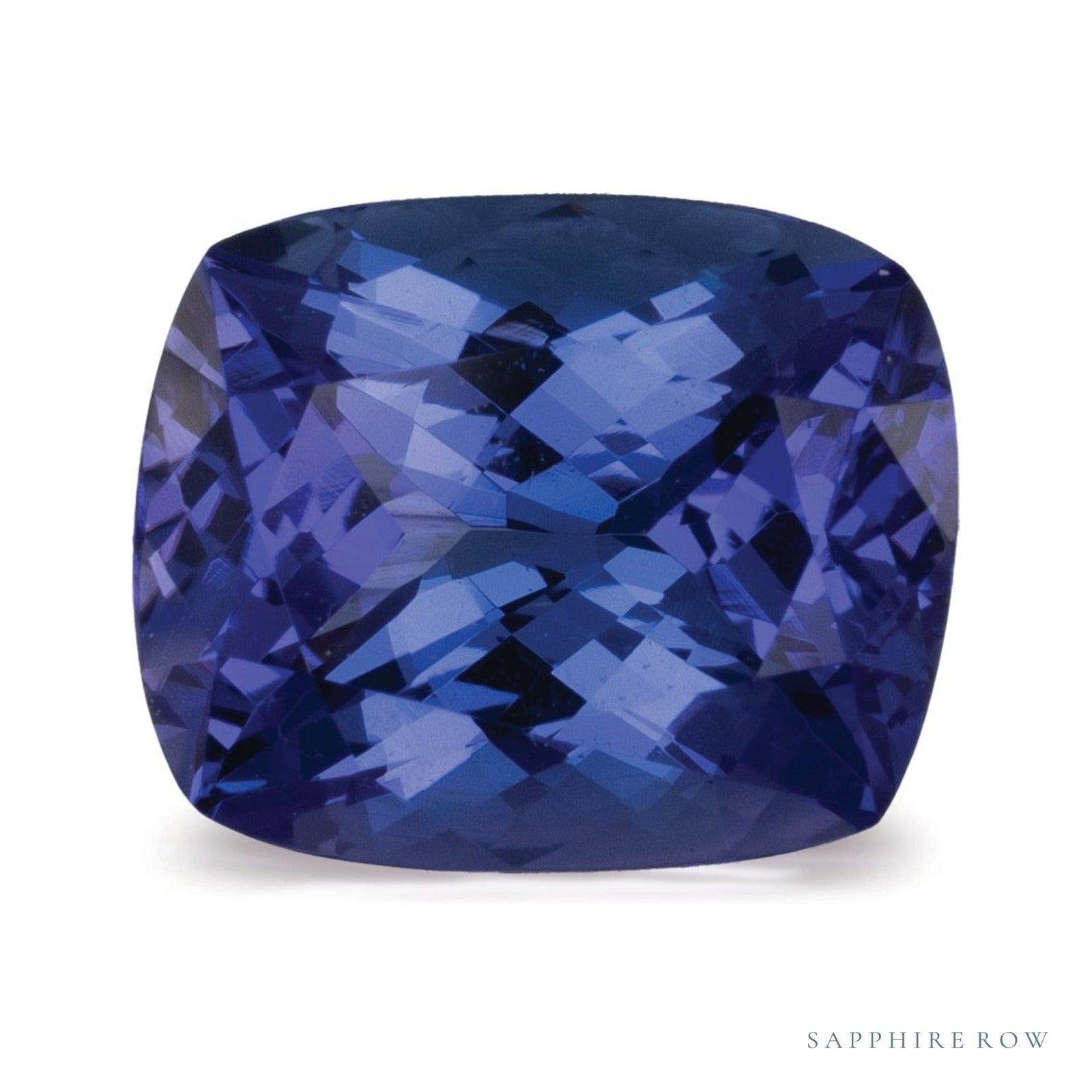 4.96 ct natural blue tanzanite from Tanzania, antique cushion cut | Sapphire Row · cut4