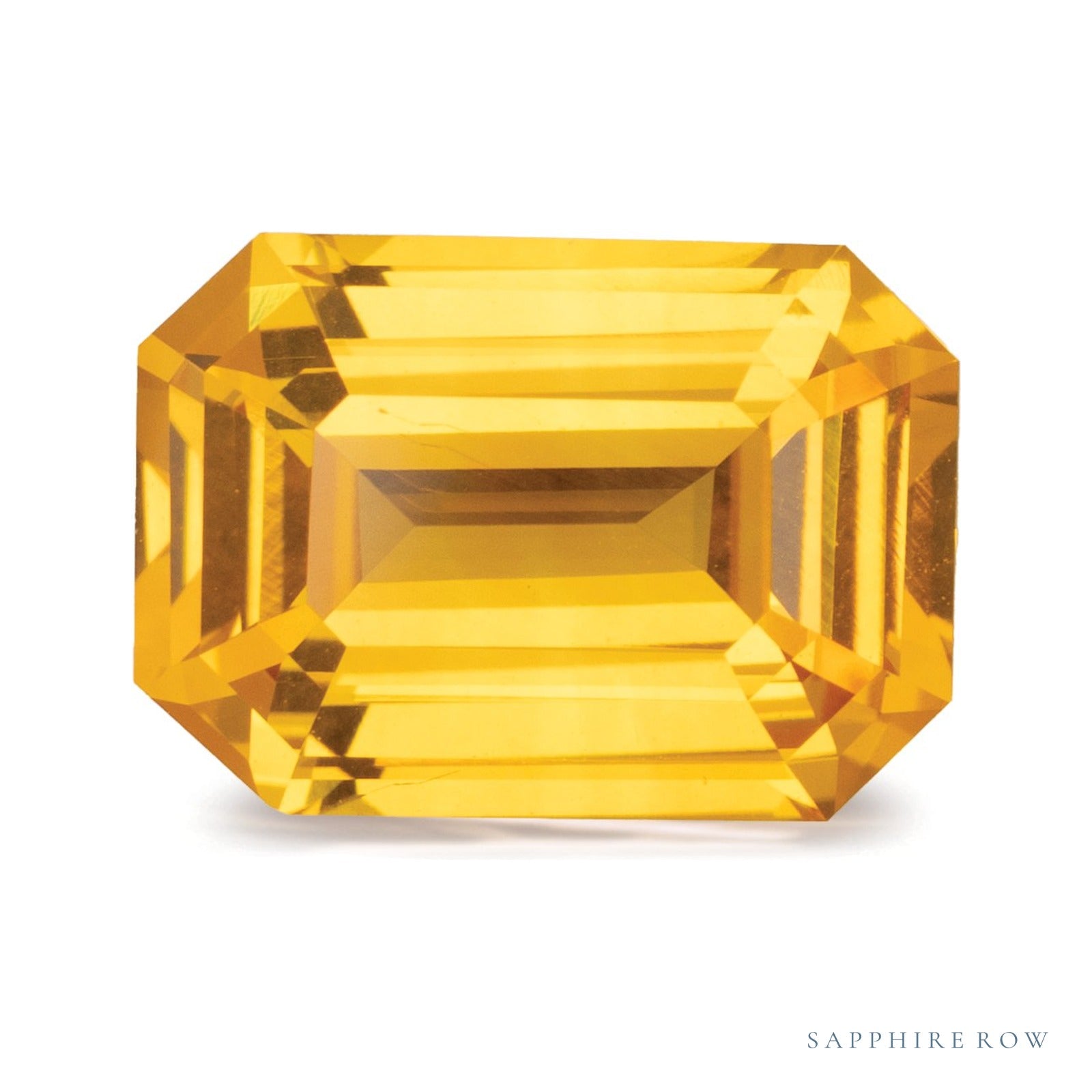 4.86 ct natural orange sapphire from Sri Lanka, emerald cut | Sapphire Row · cut4