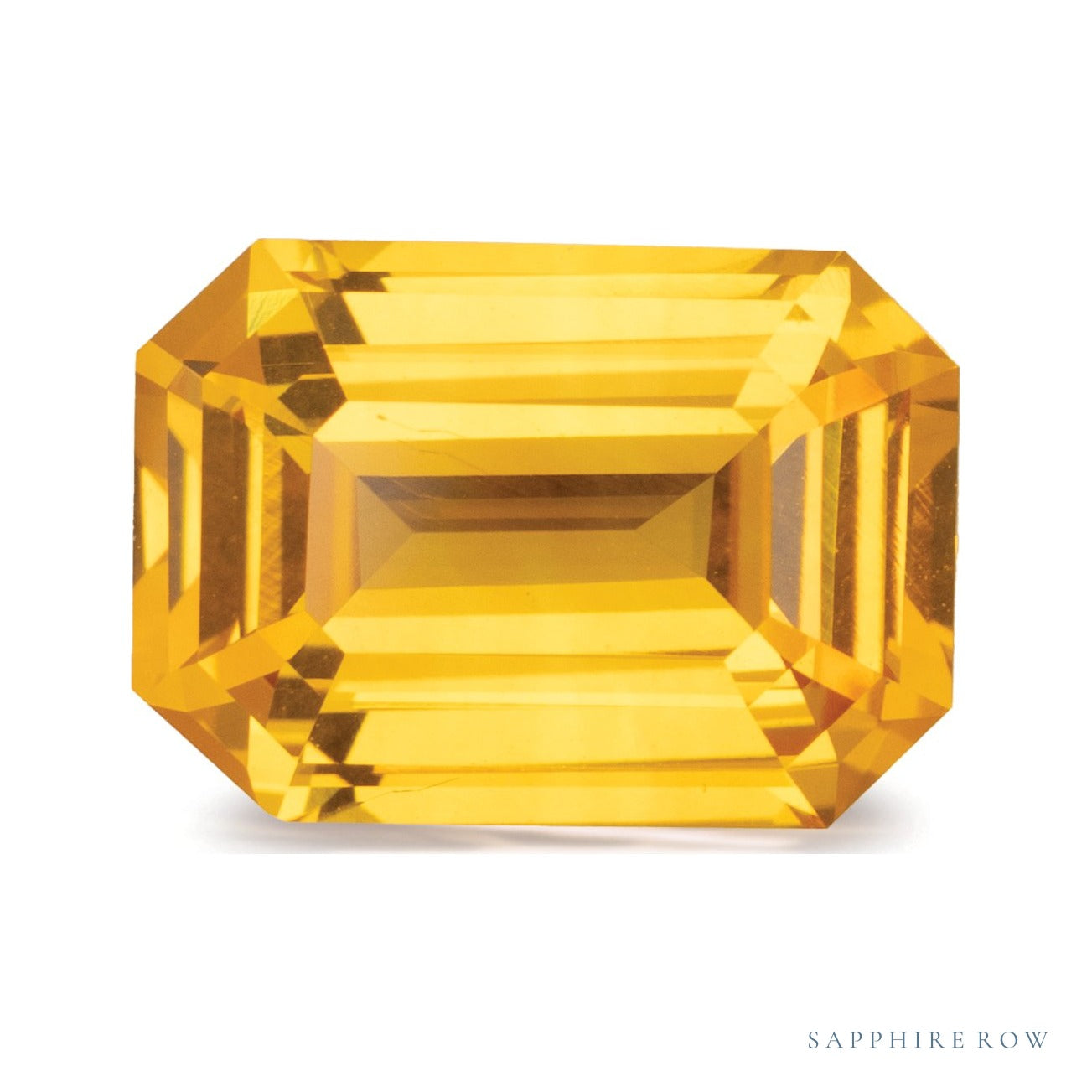 4.86 ct natural orange sapphire from Sri Lanka, emerald cut | Sapphire Row · cut7