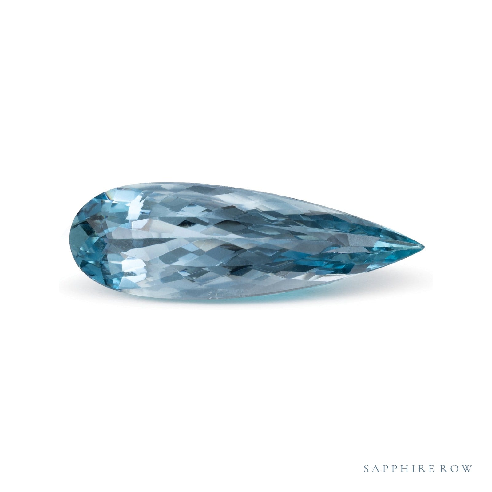 4.80 ct natural blue aquamarine from Mozambique, pear cut | Sapphire Row · cut4