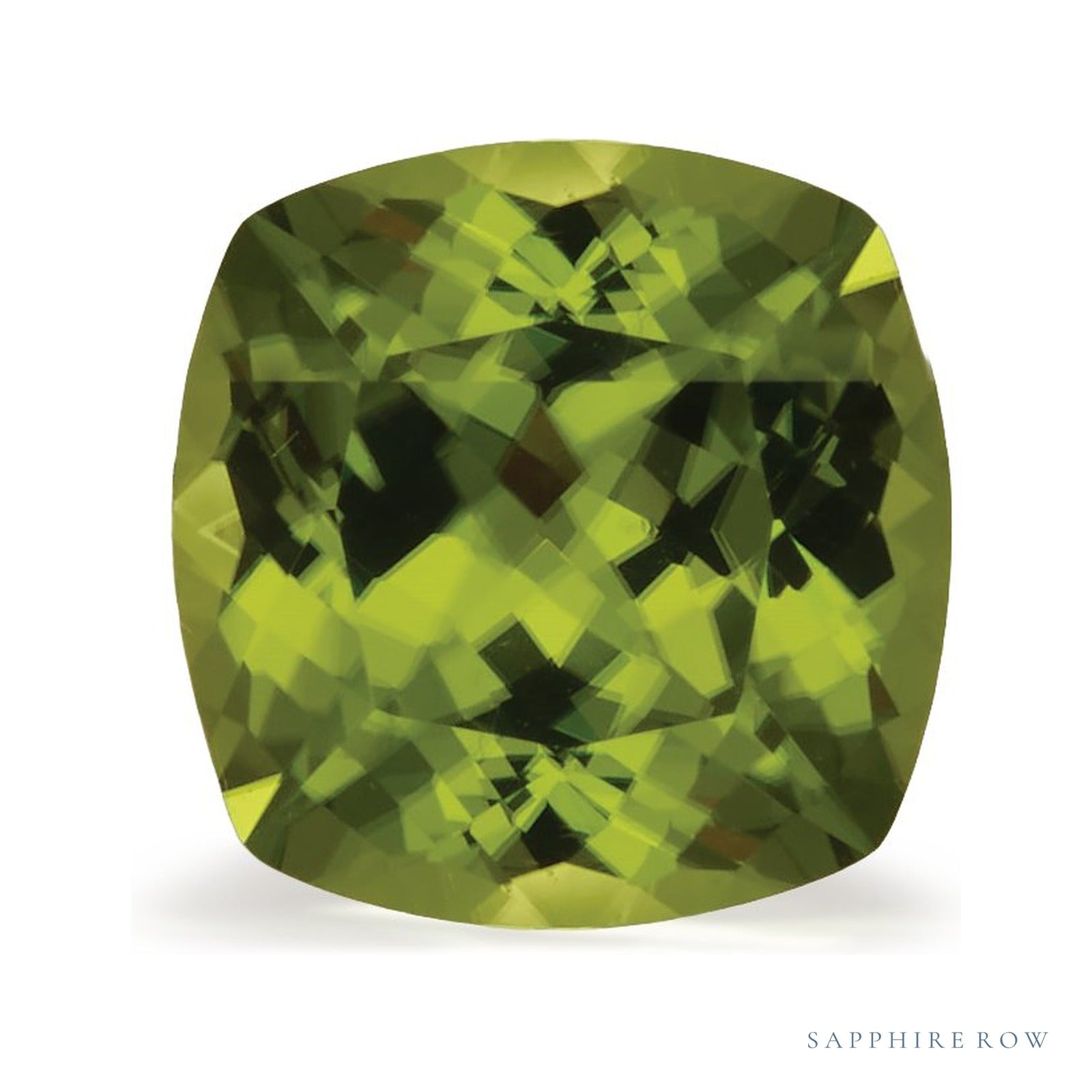 4.70 ct natural green peridot from Pakistan, cushion cut | Sapphire Row · cut4