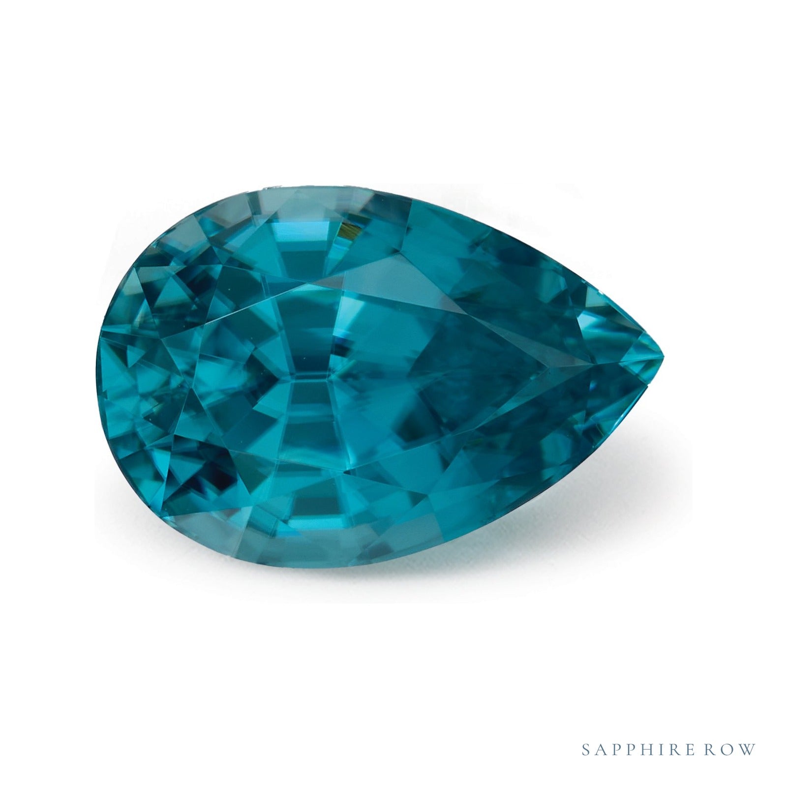 4.69 ct natural blue zircon from Cambodia, pear cut | Sapphire Row · cut4