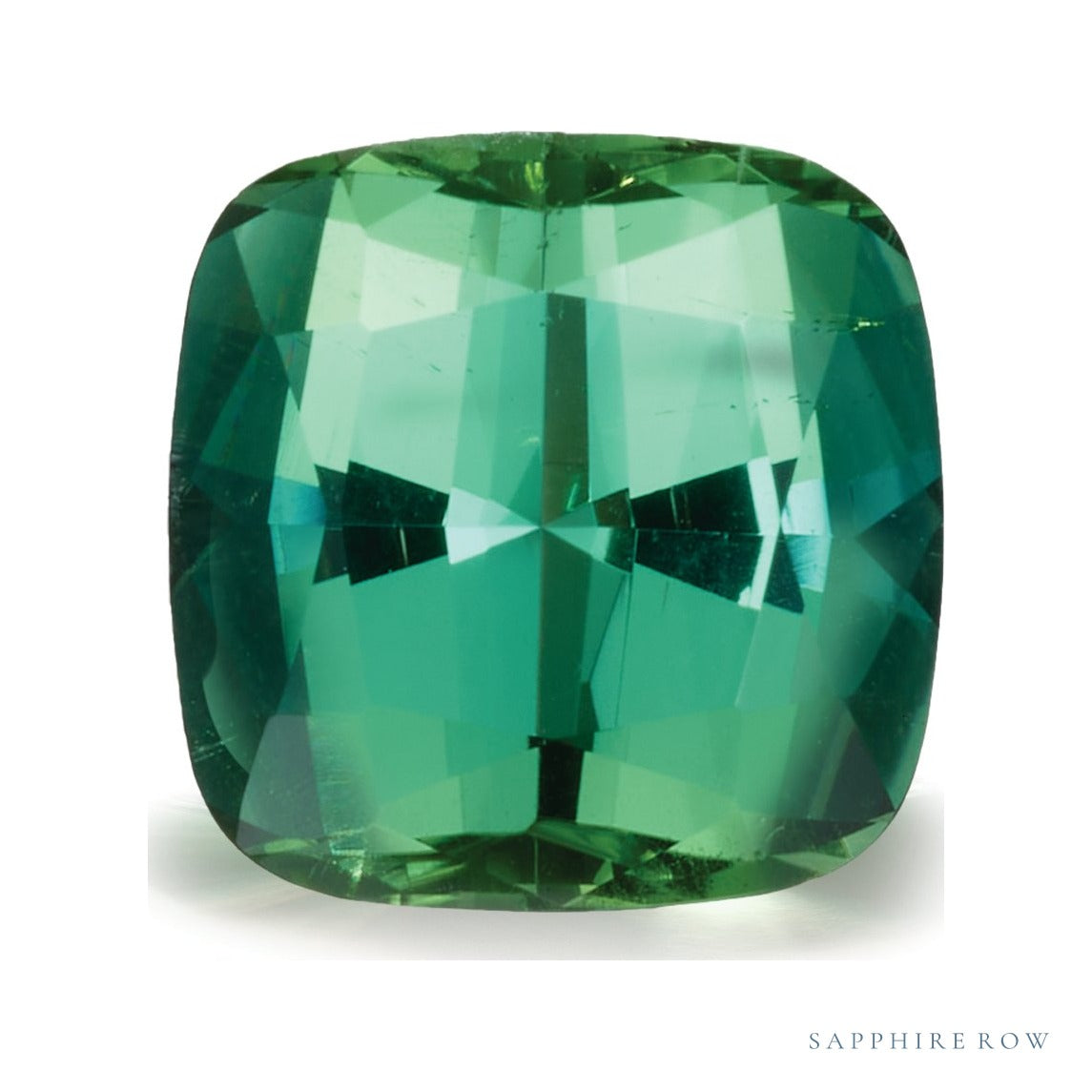 4.62 ct natural green tourmaline from Nigeria, cushion cut | Sapphire Row · cut4 · cut5