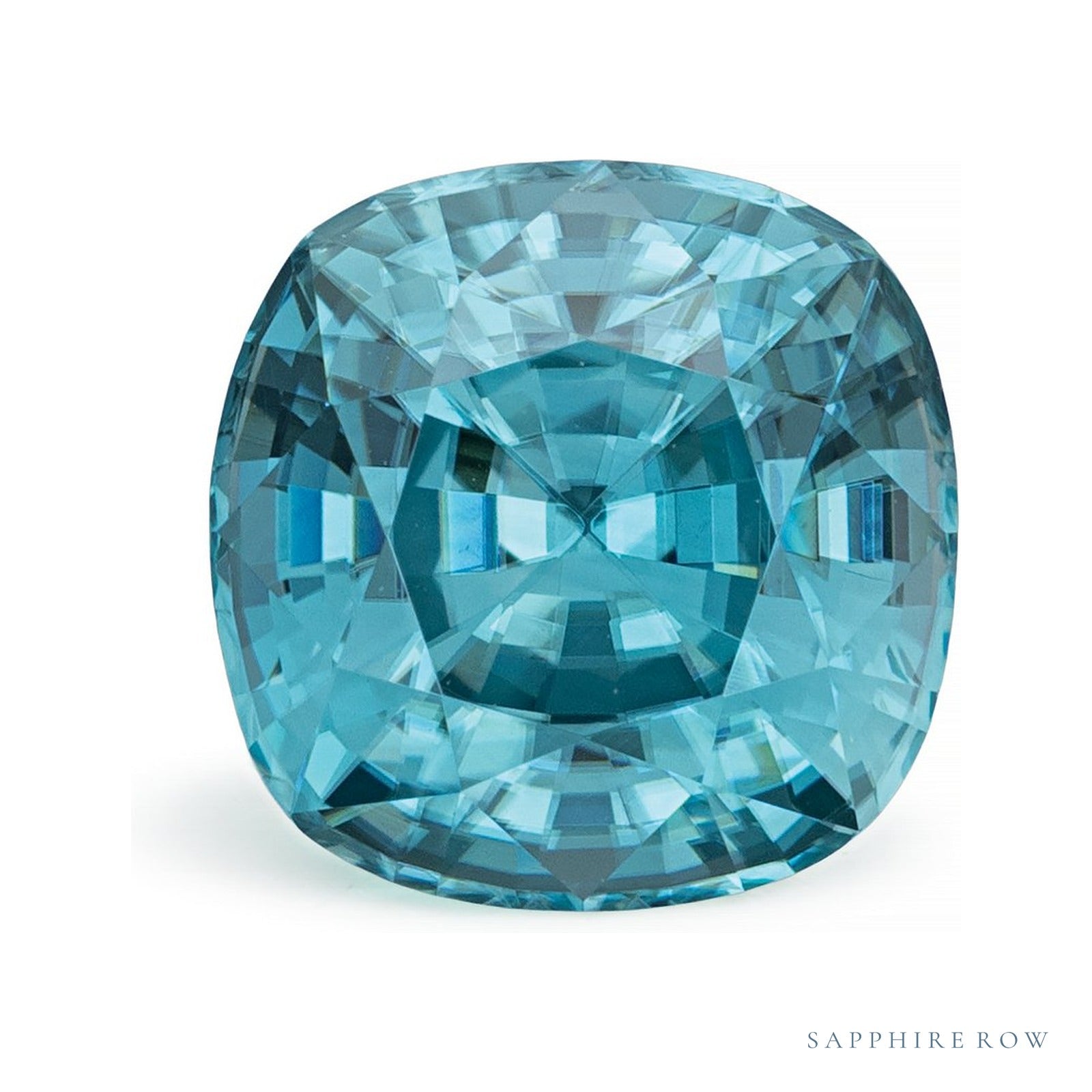 4.62 ct natural blue zircon from Cambodia, cushion cut | Sapphire Row · cut4