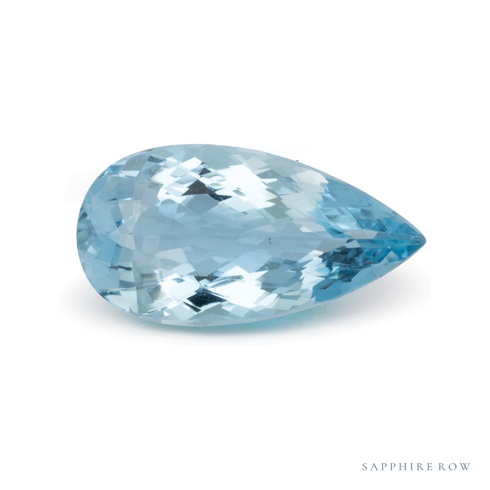 4.51 ct natural blue aquamarine from Mozambique, pear cut | Sapphire Row · cut4
