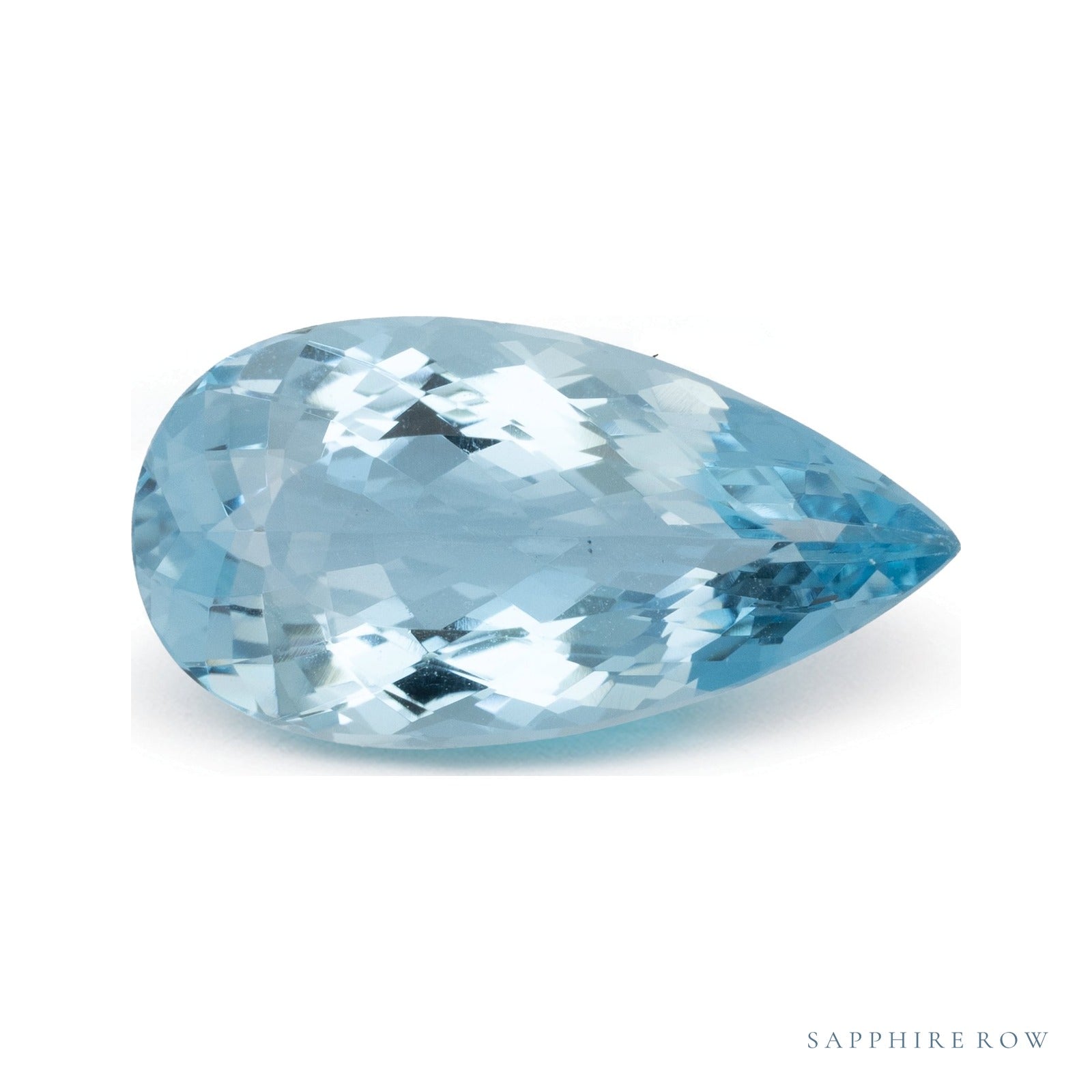 4.51 ct natural blue aquamarine from Mozambique, pear cut | Sapphire Row · cut7