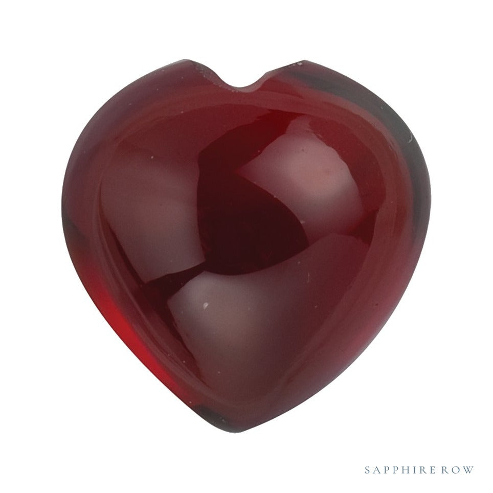 5 mm natural dark orange red mozambique garnet, heart cut | Sapphire Row · cut7