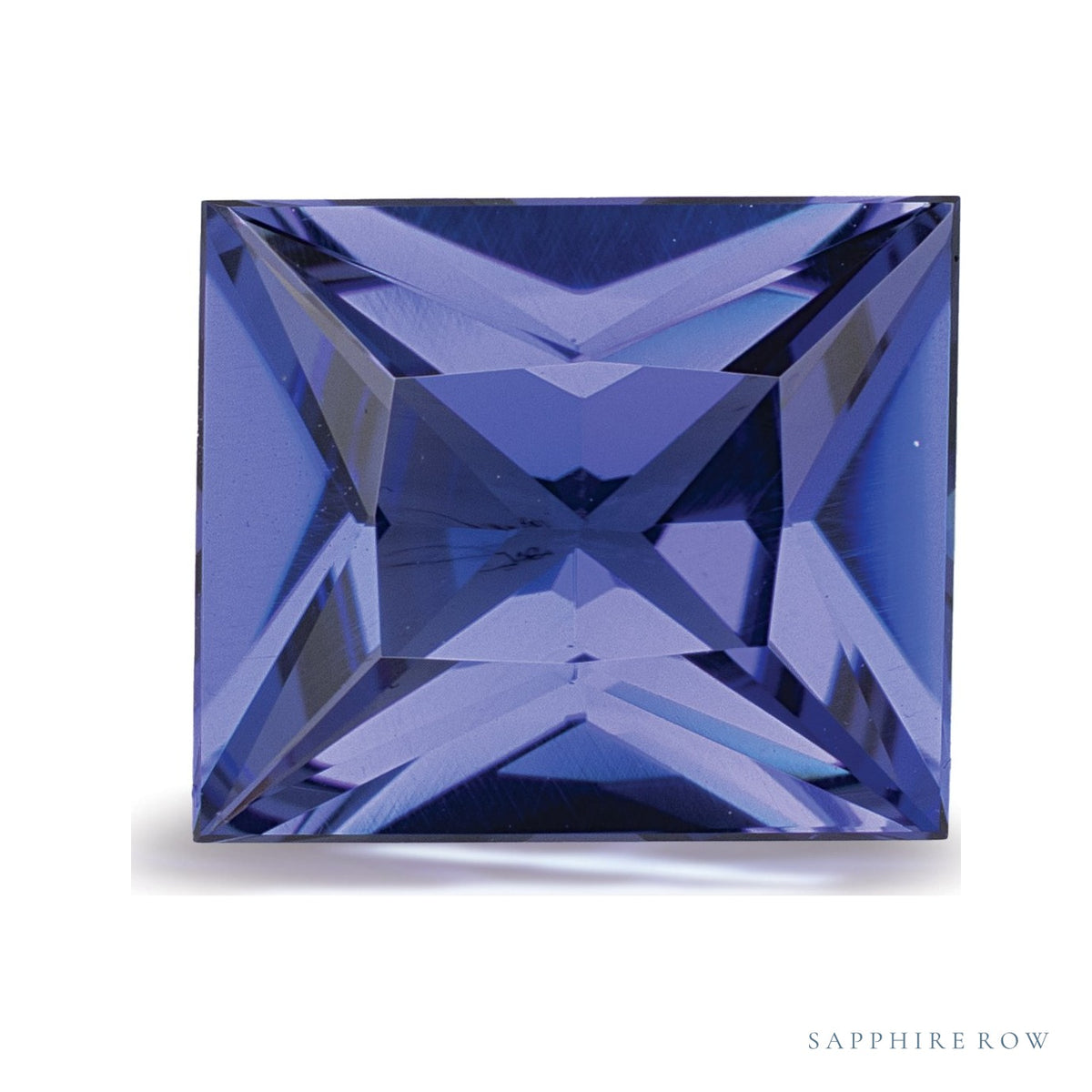 4.46 ct natural blue tanzanite from Tanzania, straight baguette cut | Sapphire Row · cut7
