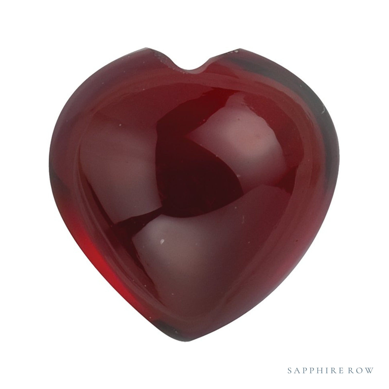 6 mm natural dark orange red mozambique garnet, heart cut | Sapphire Row · cut4