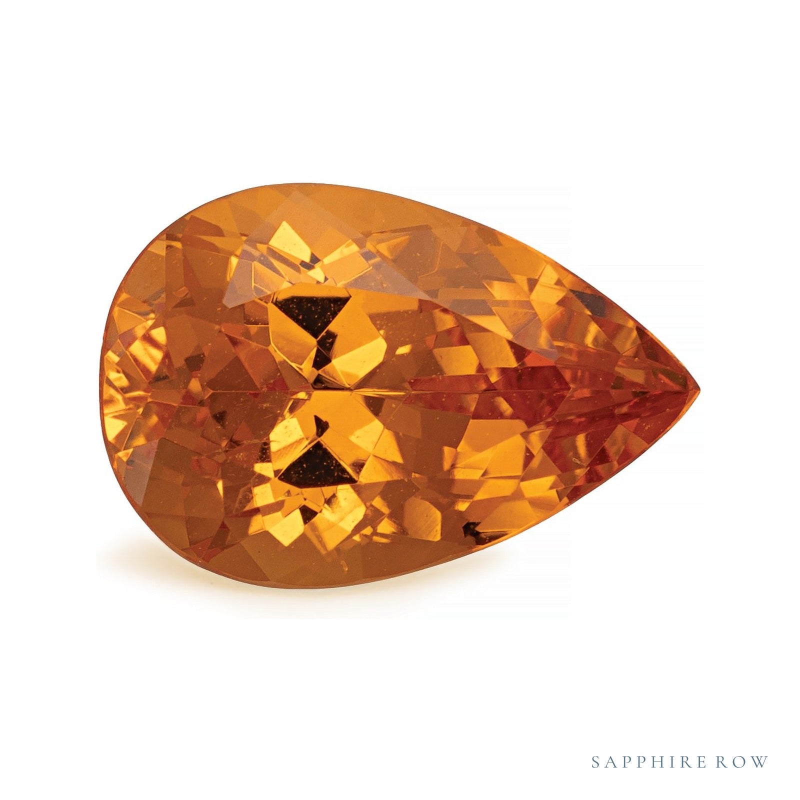 4.39 ct natural orange spessartite garnet from Tanzania, pear cut | Sapphire Row · cut4
