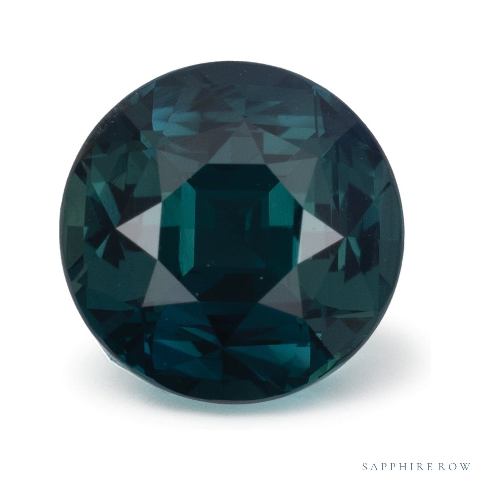 4.41 ct natural teal sapphire from Sri Lanka, round cut | Sapphire Row · cut4