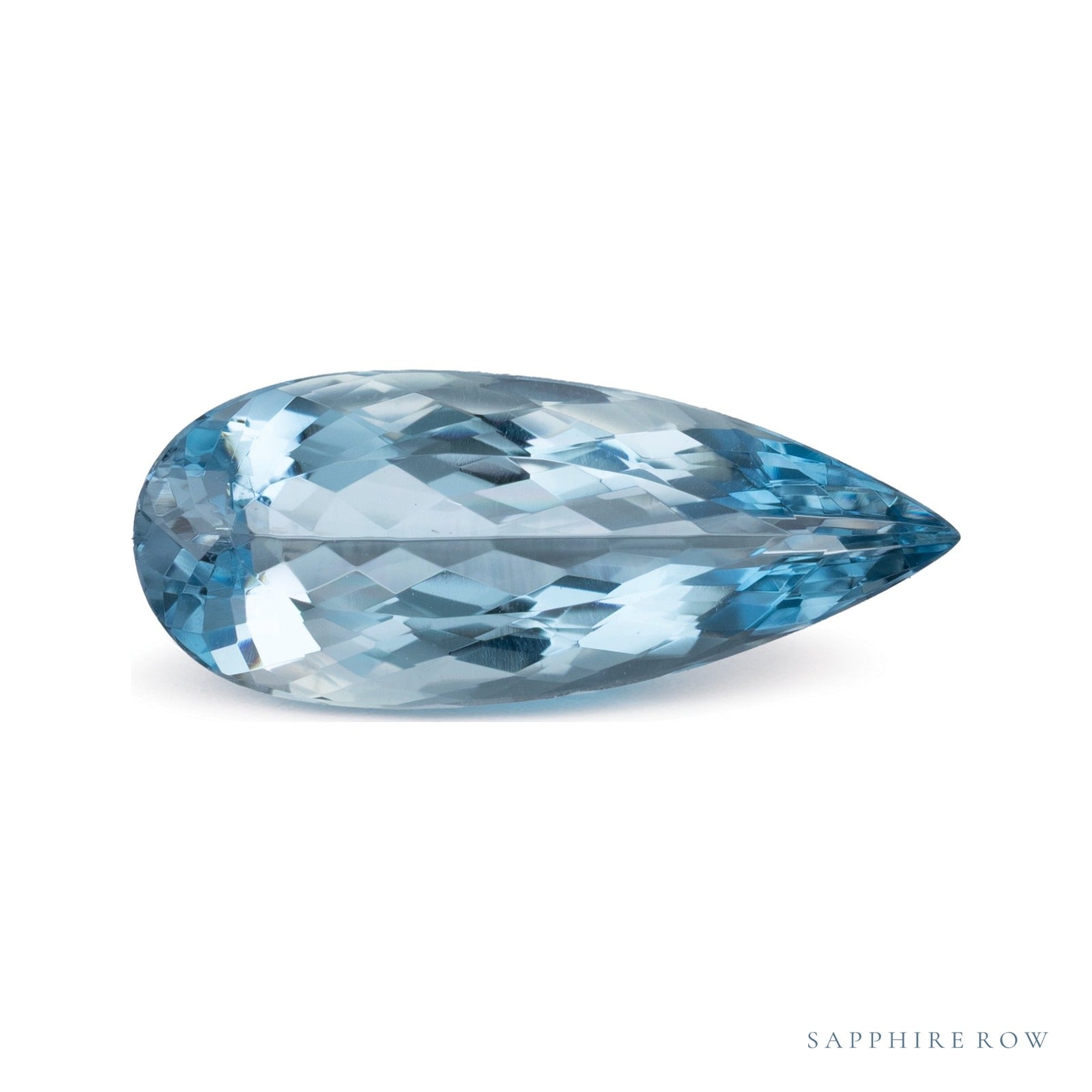 4.35 ct natural blue aquamarine from Brazil, pear cut | Sapphire Row · cut7
