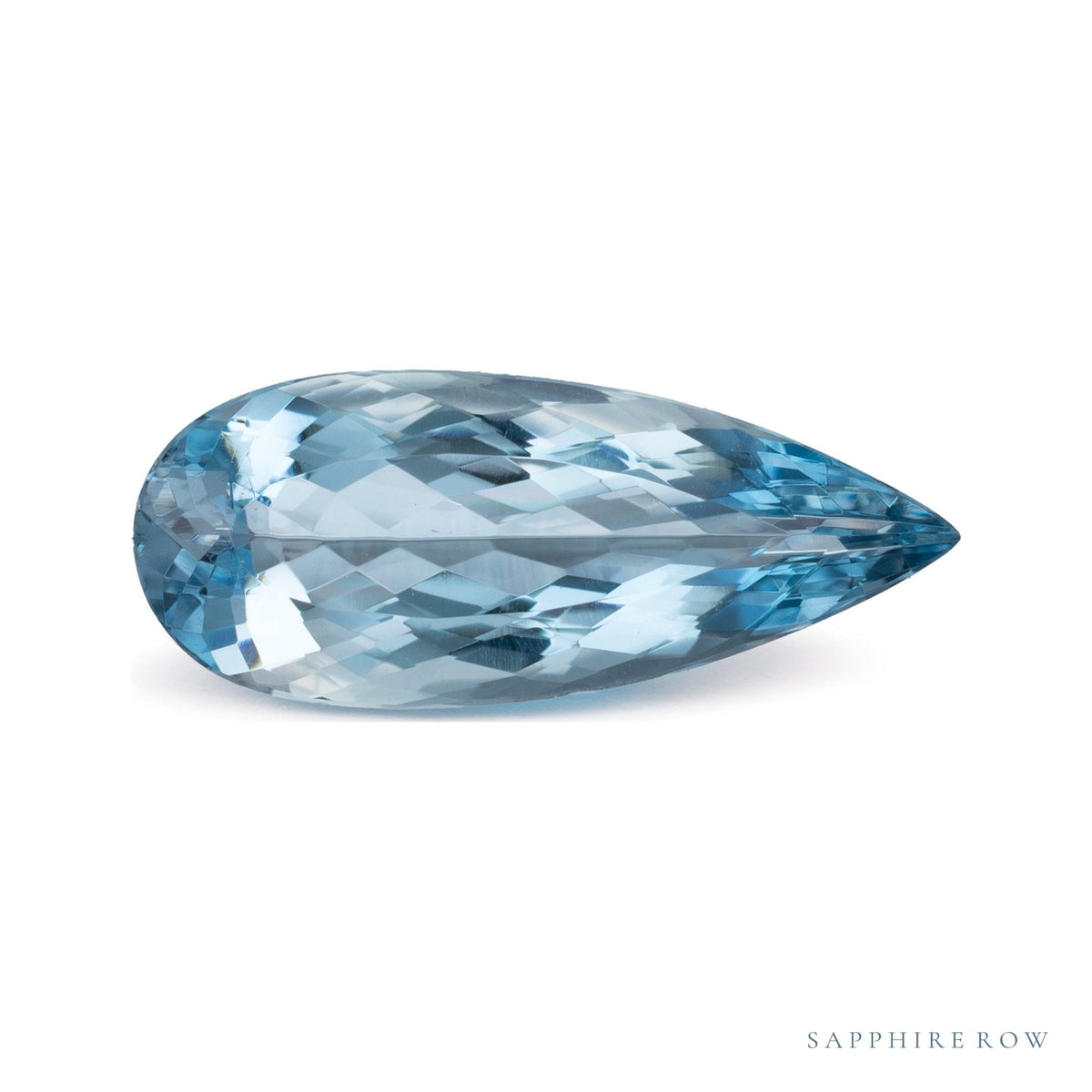 4.35 ct natural blue aquamarine from Brazil, pear cut | Sapphire Row · cut7