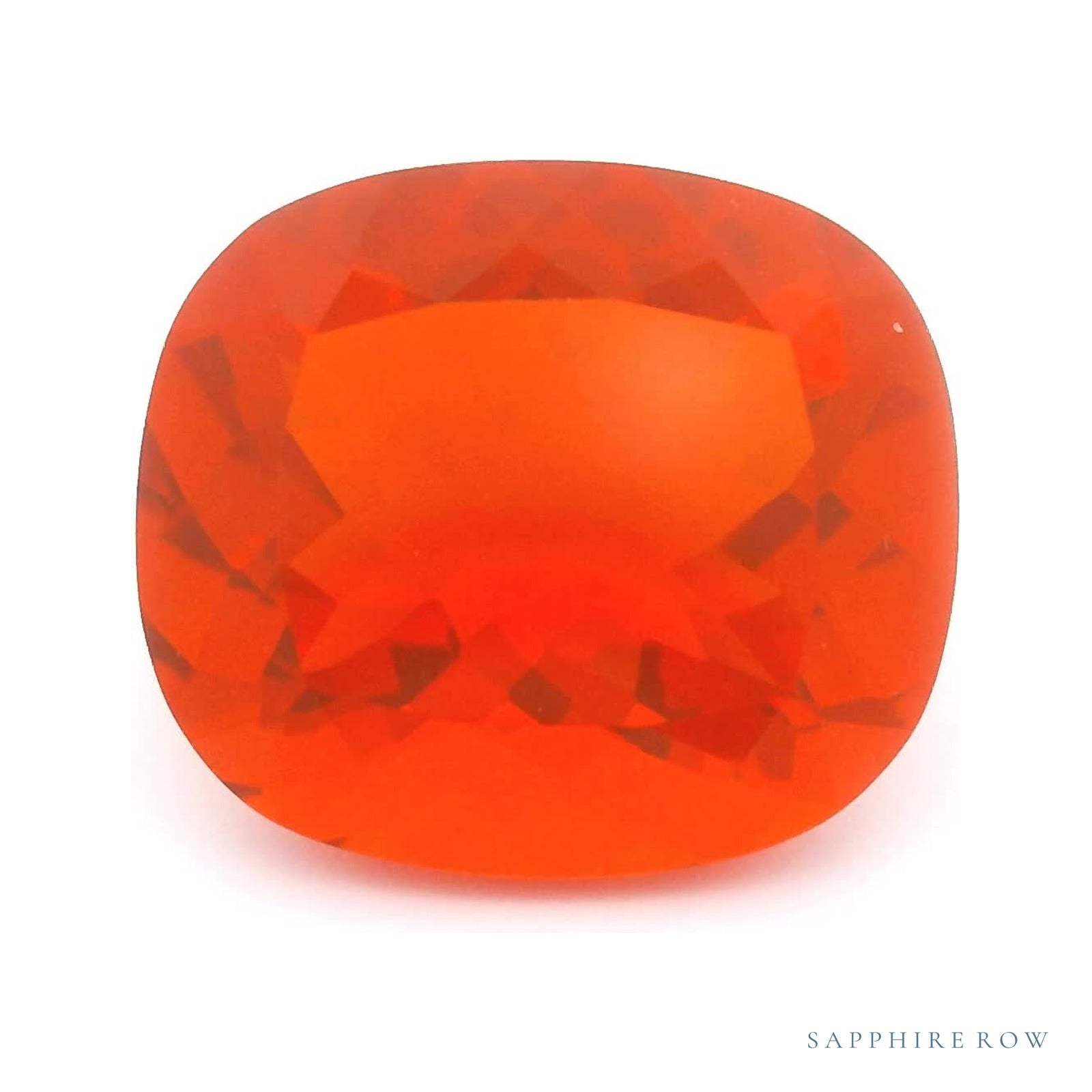 4.35 ct natural red opal from Mexico, antique cushion cut | Sapphire Row · cut4