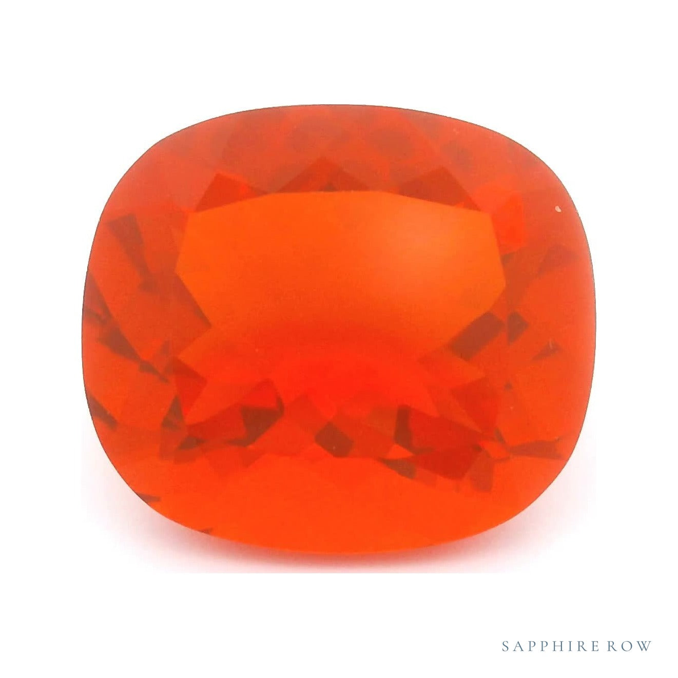 4.35 ct natural red opal from Mexico, antique cushion cut | Sapphire Row · cut7